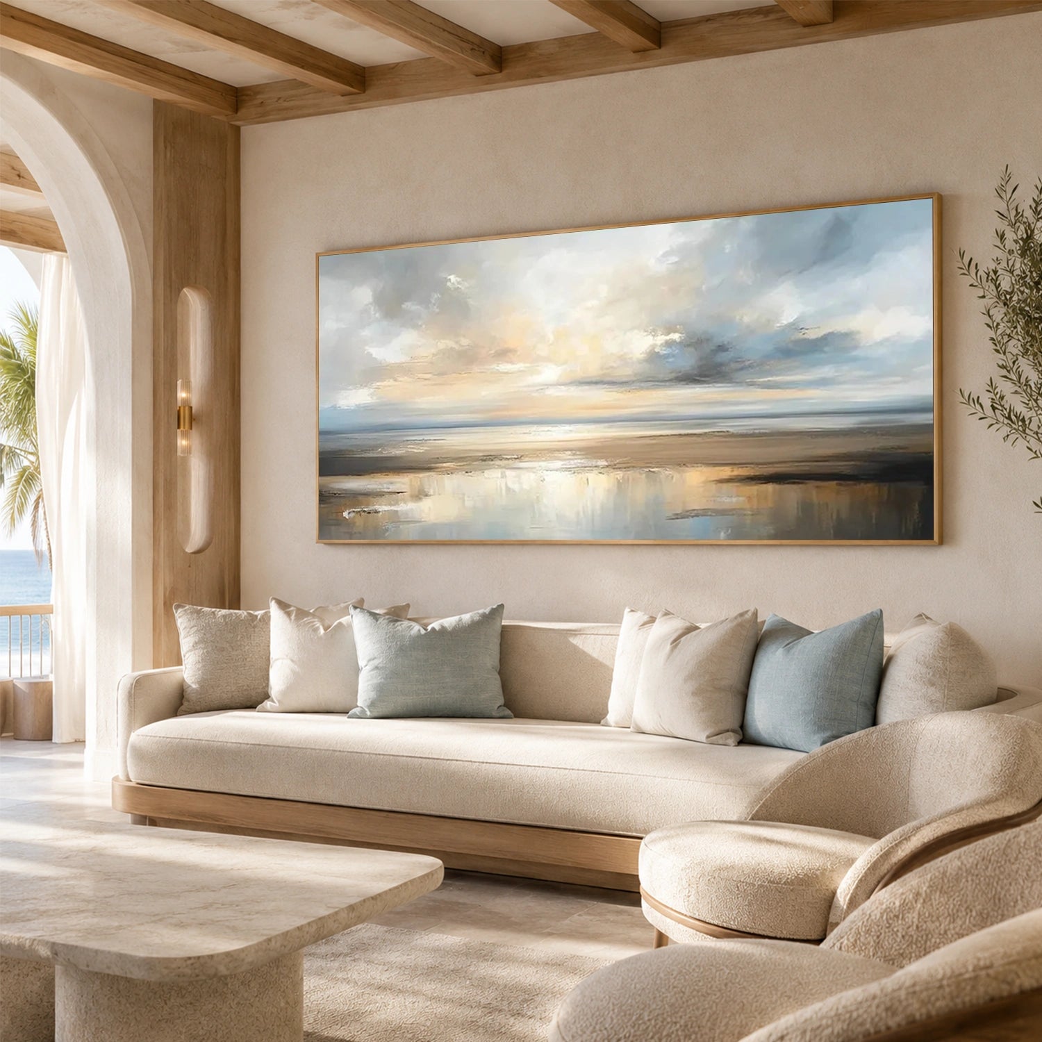 Ocean And Sky Abstract Textured Wall Art #OS199
