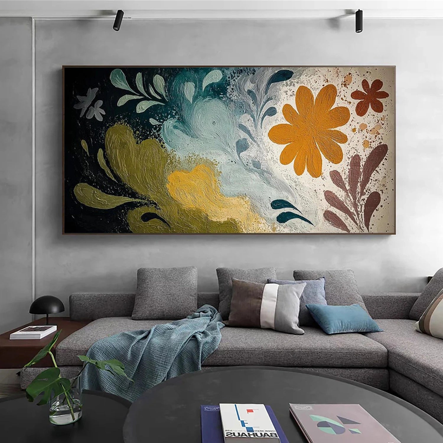 Flower And Tree Abstract Textured Painting Canvas #FT013