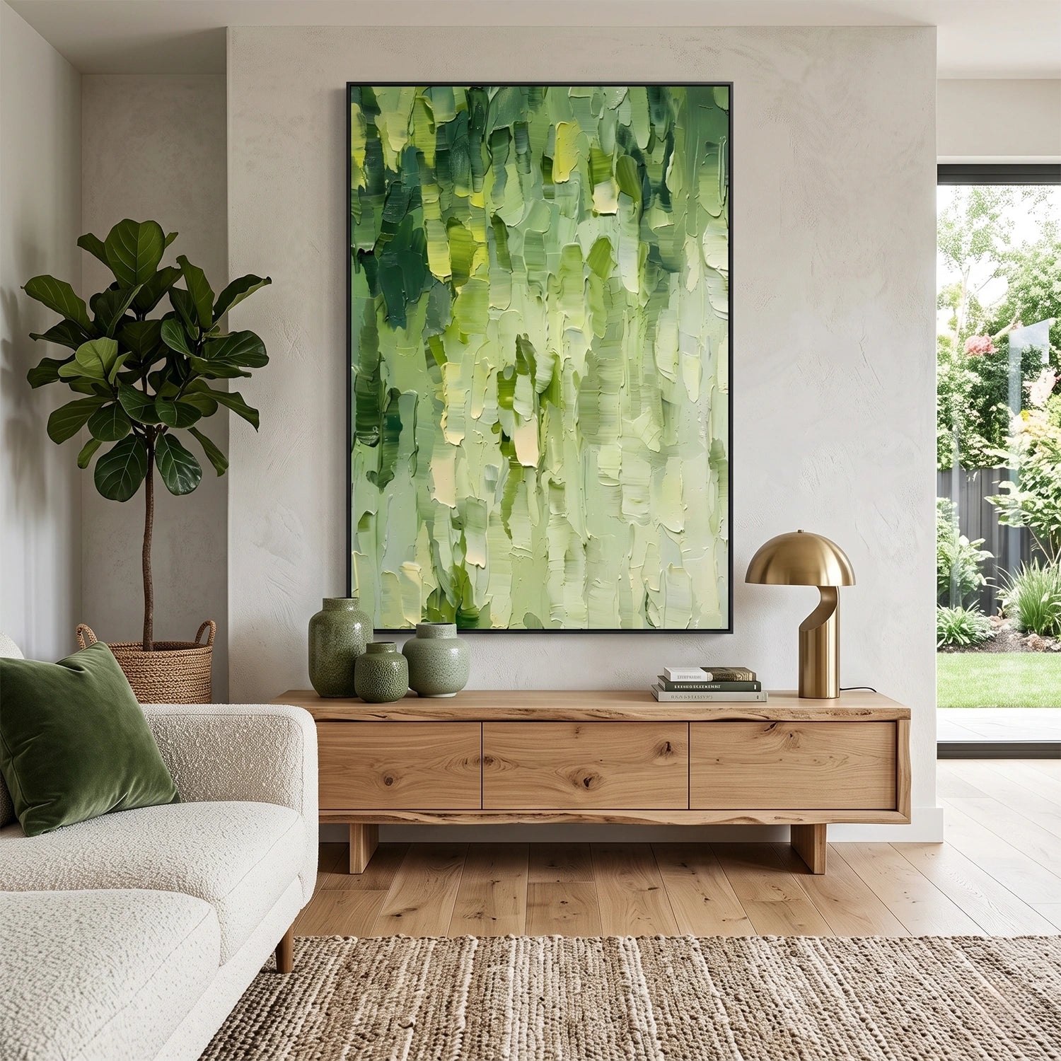 Green Abstract Textured Wall Art #AT163