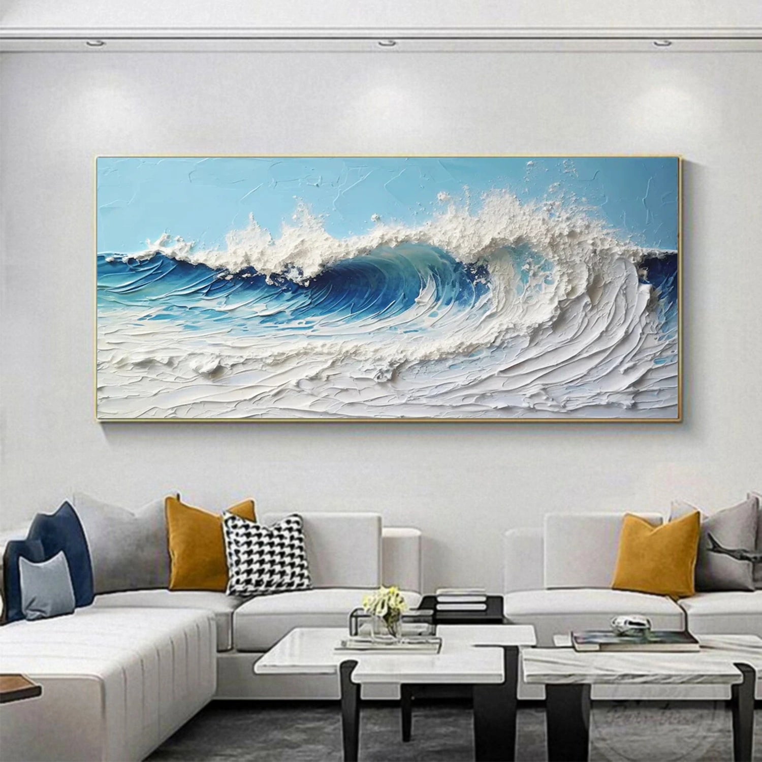 Ocean And Sky Textured Painting Canvas #OS010