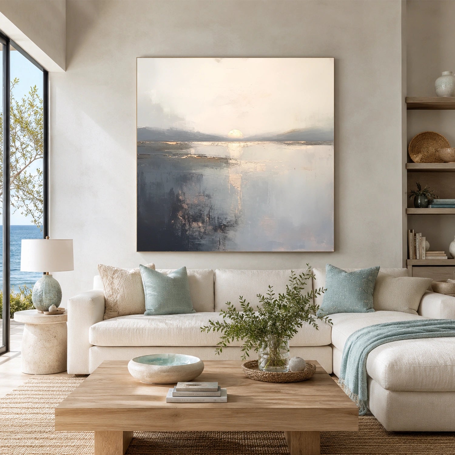 Ocean And Sky Abstract Wall Art #OS179