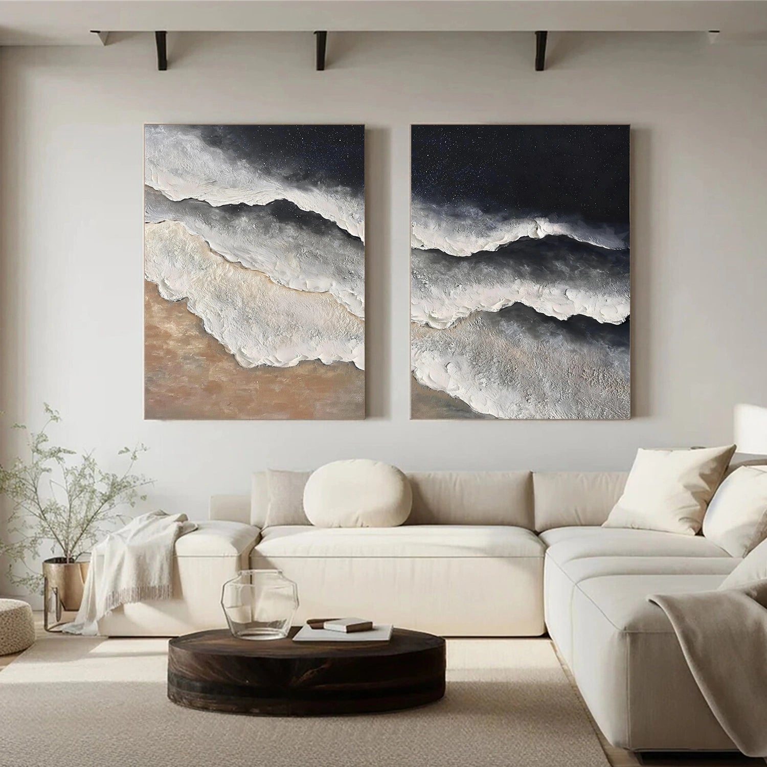 Ocean Abstract Textured Wall Art Set of 2 #OP060