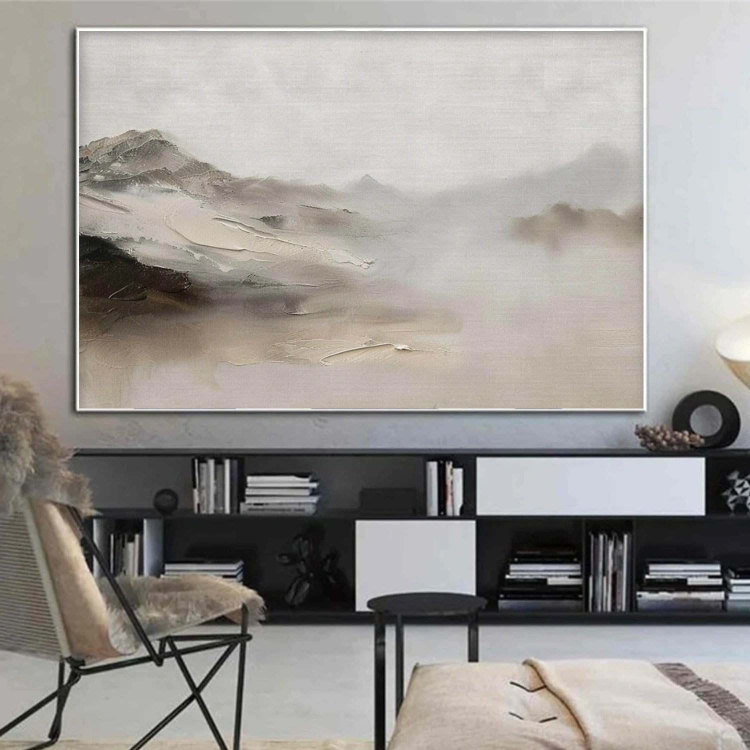 Abstract Mountain Textured Canvas Art #MO055