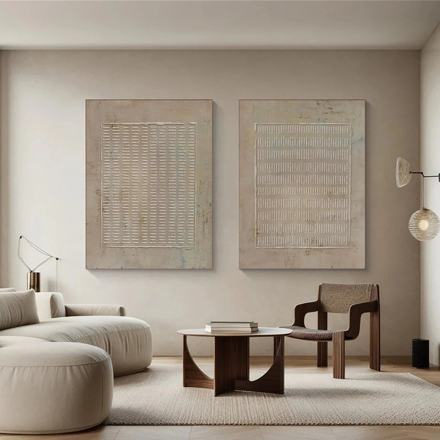 Wabi Sabi Textured Canvas Art Set of 2 #WS057