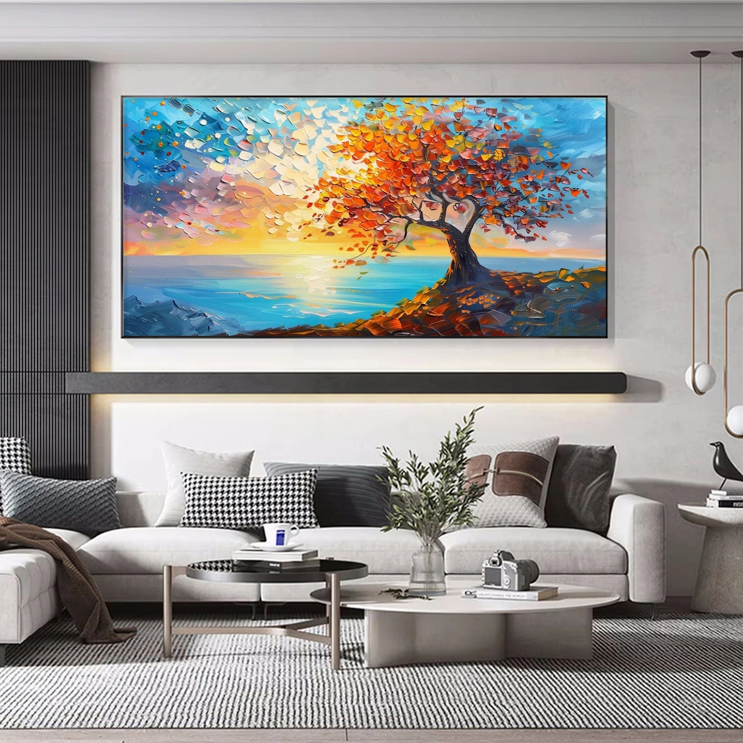 Colorful Tree Abstract Textured Wall Art #TP054