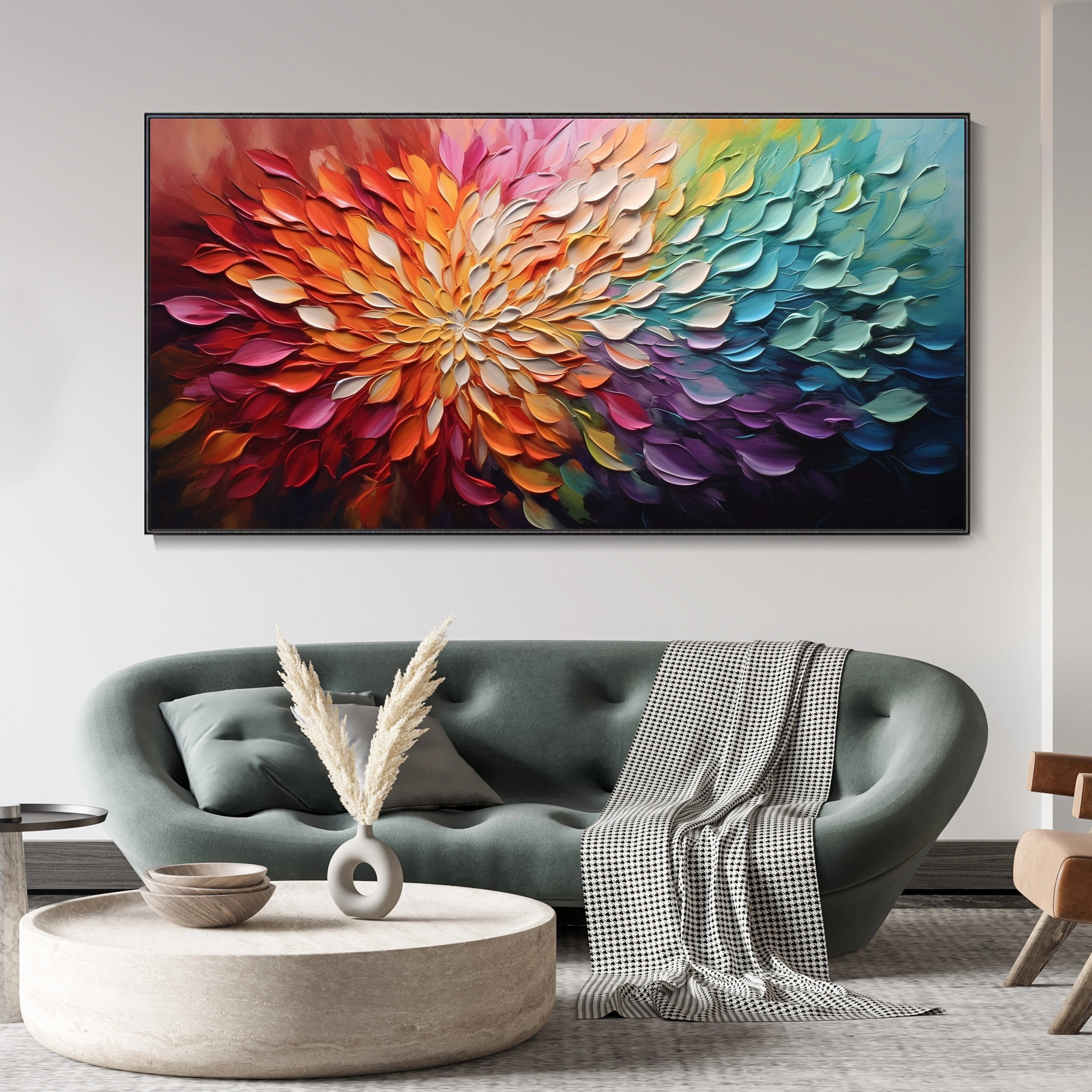 Colorful Abstract Textured Painting Canvas #AT067