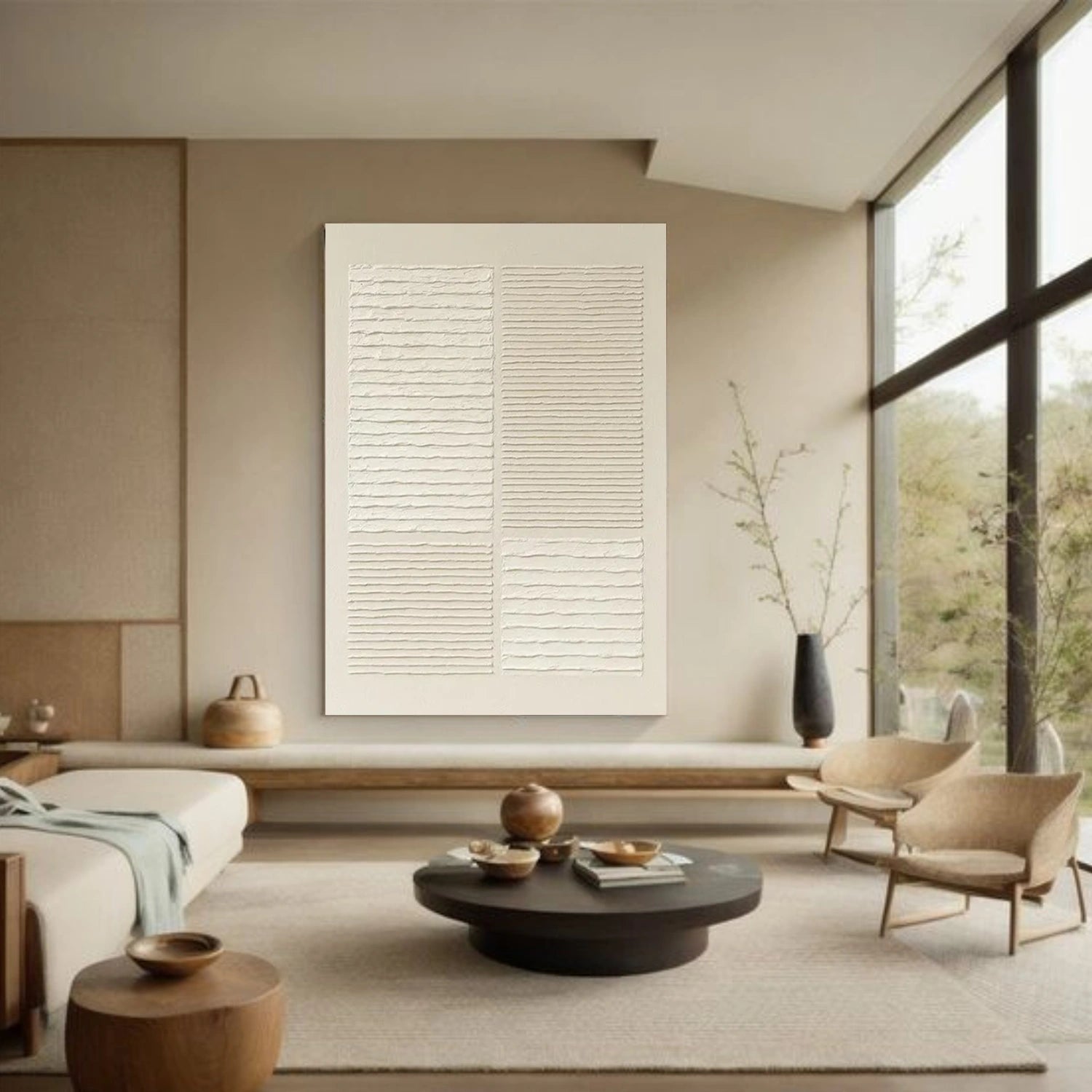 Beige Minimalist Textured Canvas Art #MT191