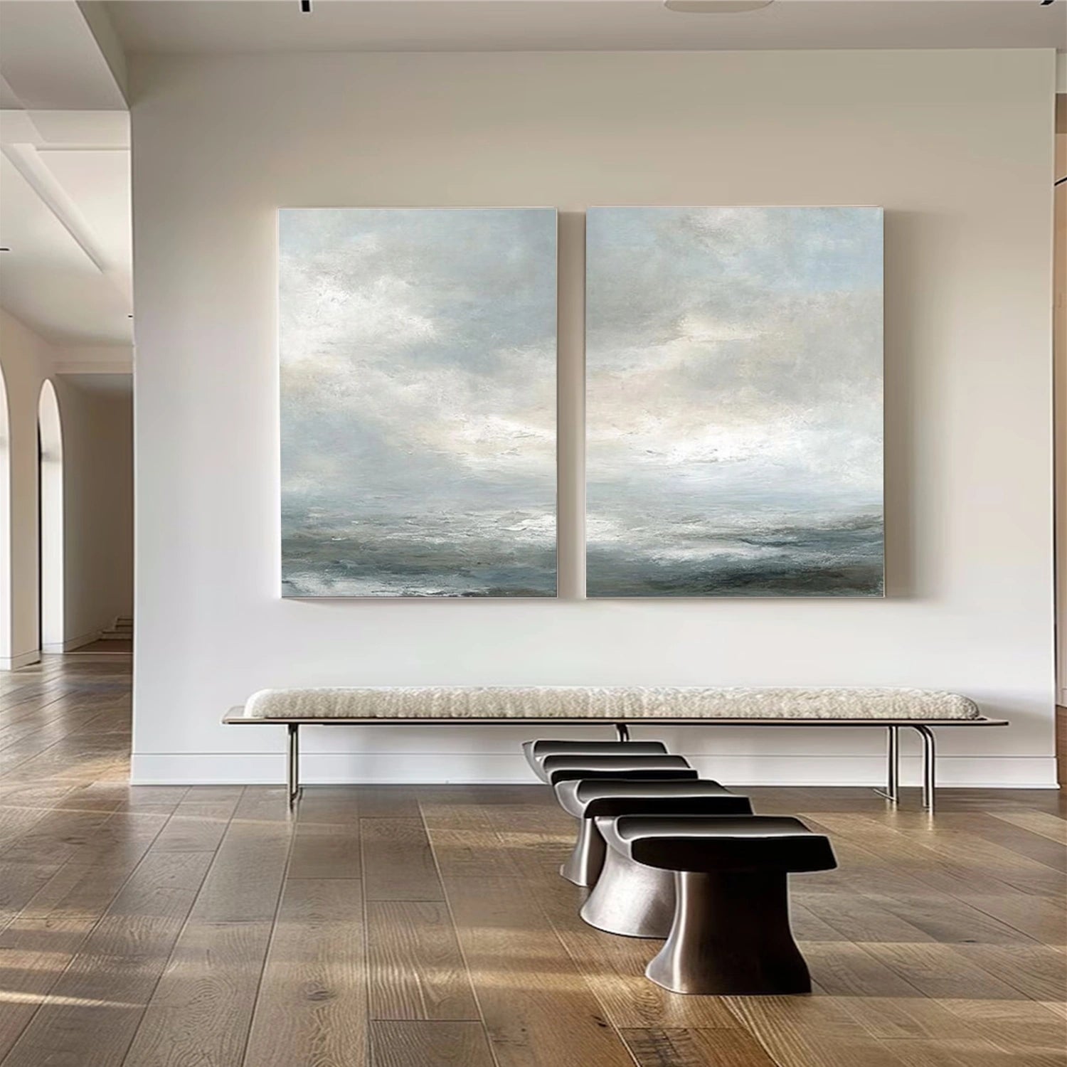 Ocean And Sky Abstract Wall Art Set of 2 #OS077