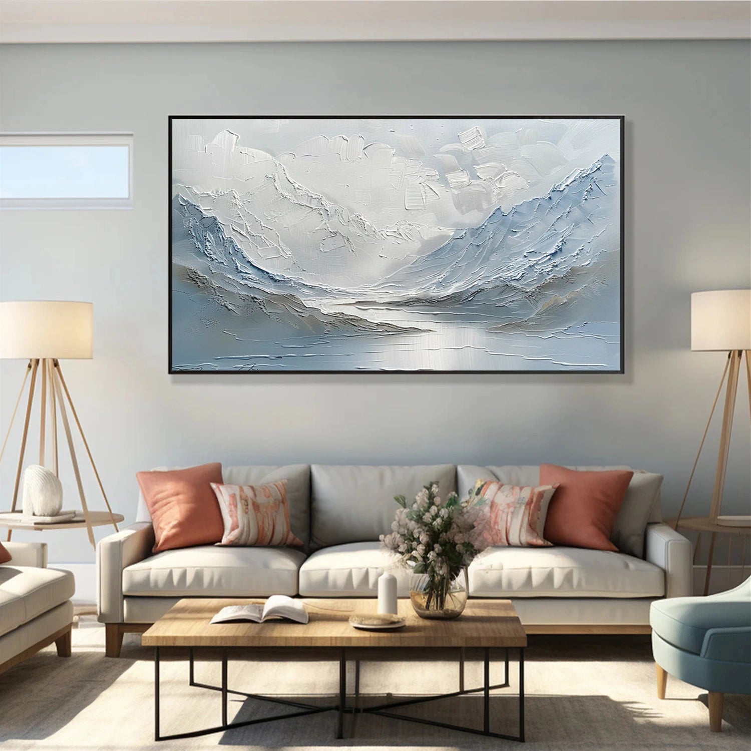 Abstract Mountain Textured Canvas Art #MO052