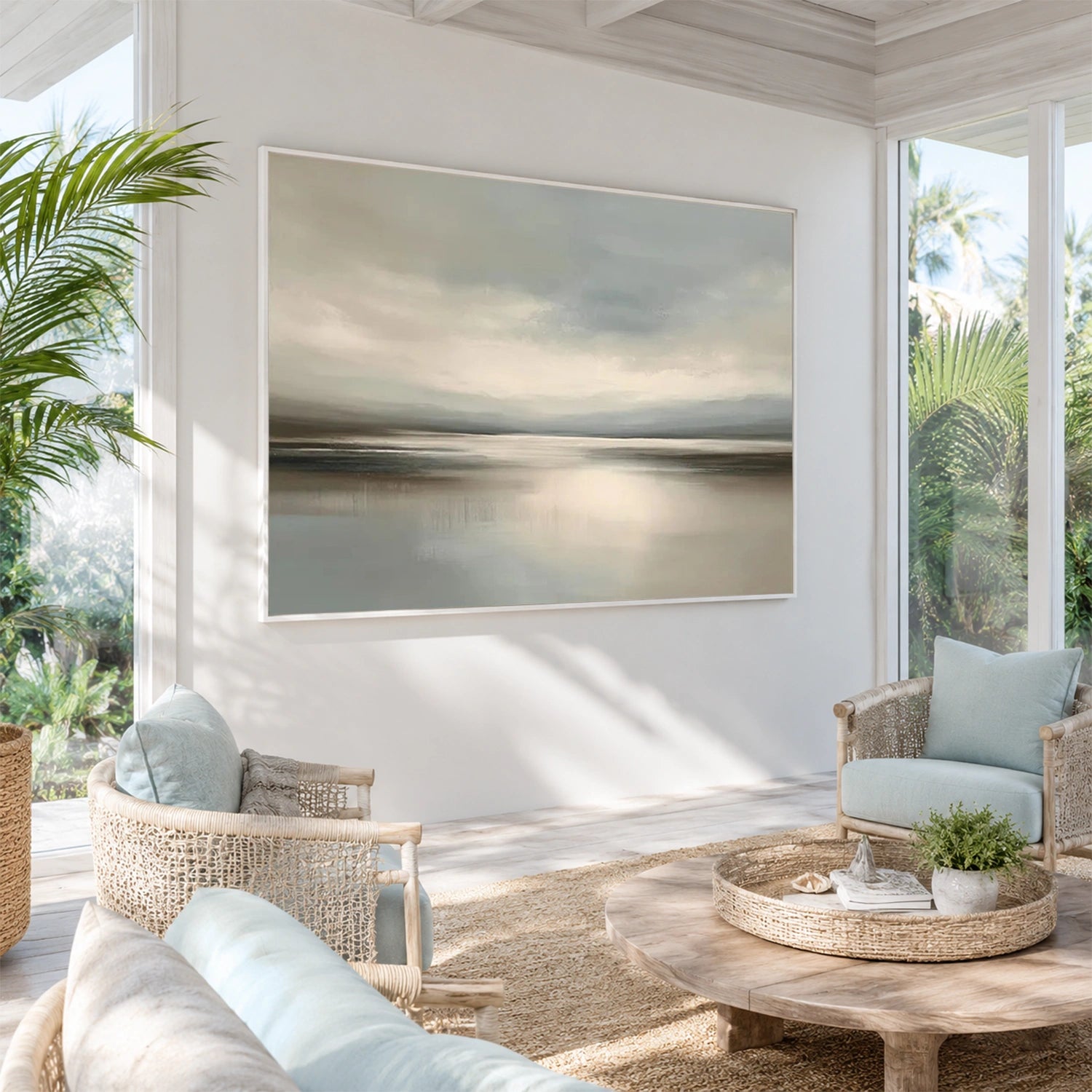 Ocean And Sky Abstract Wall Art #OS197