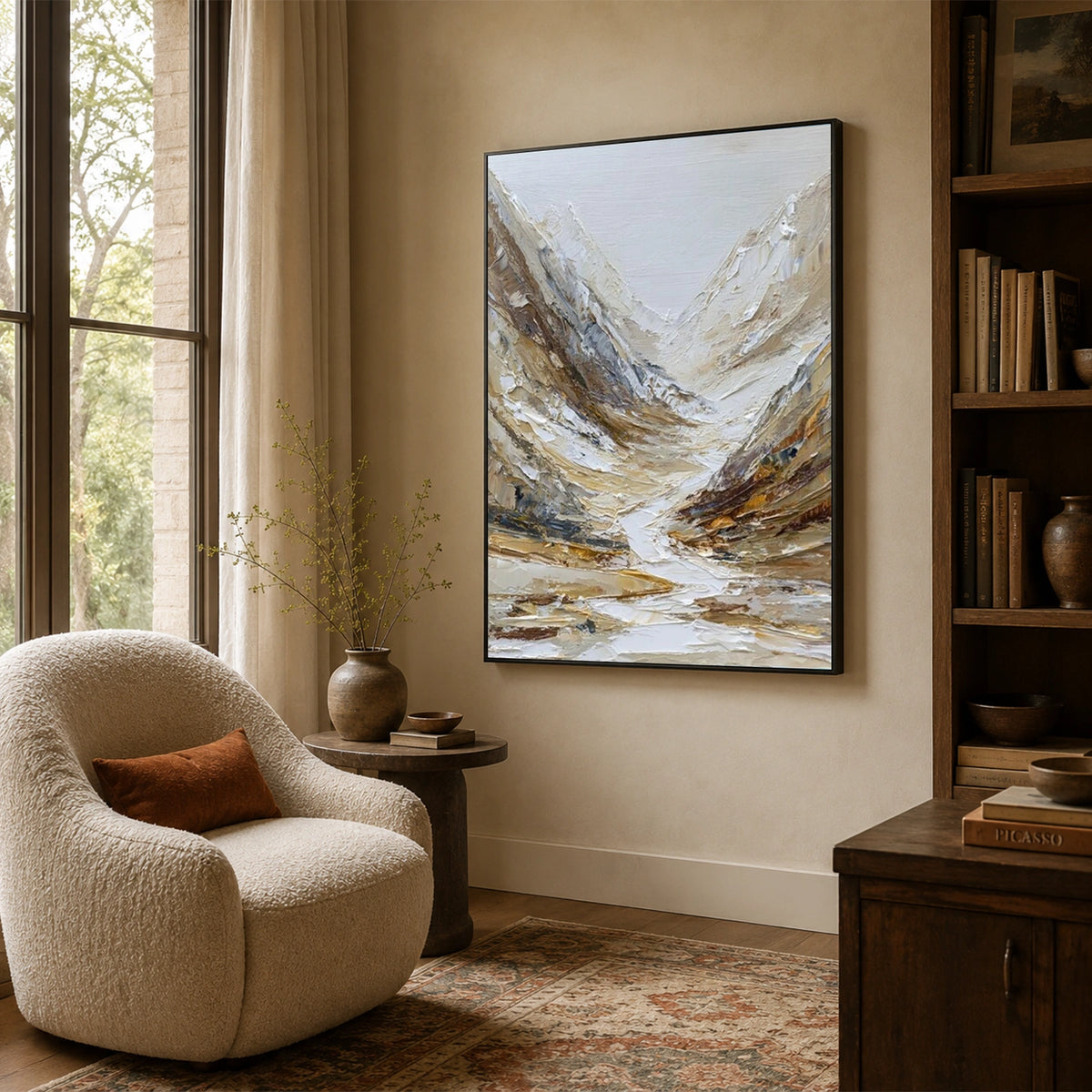 Abstract Mountain Textured Canvas Art #MO076