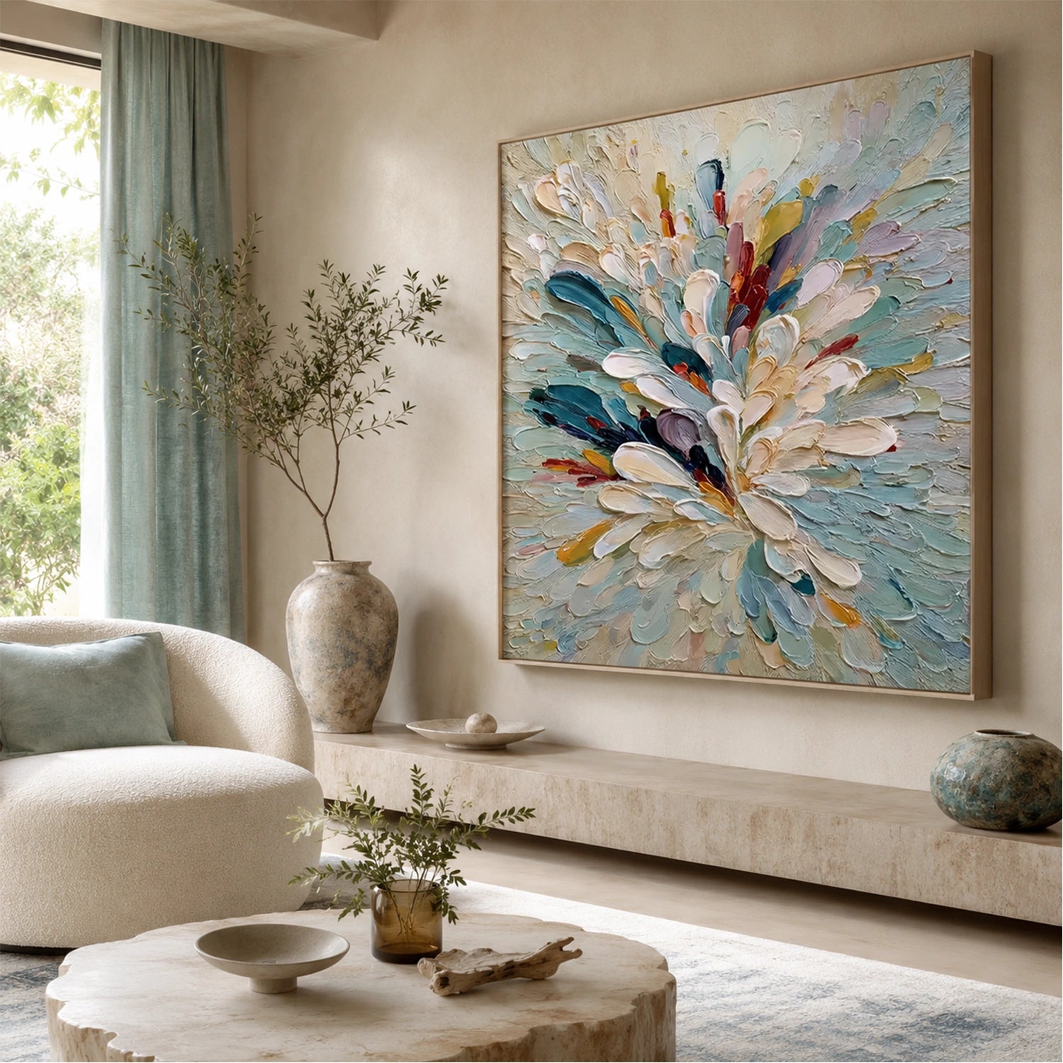 Colorful Flower Abstract Textured Wall Art #FP211