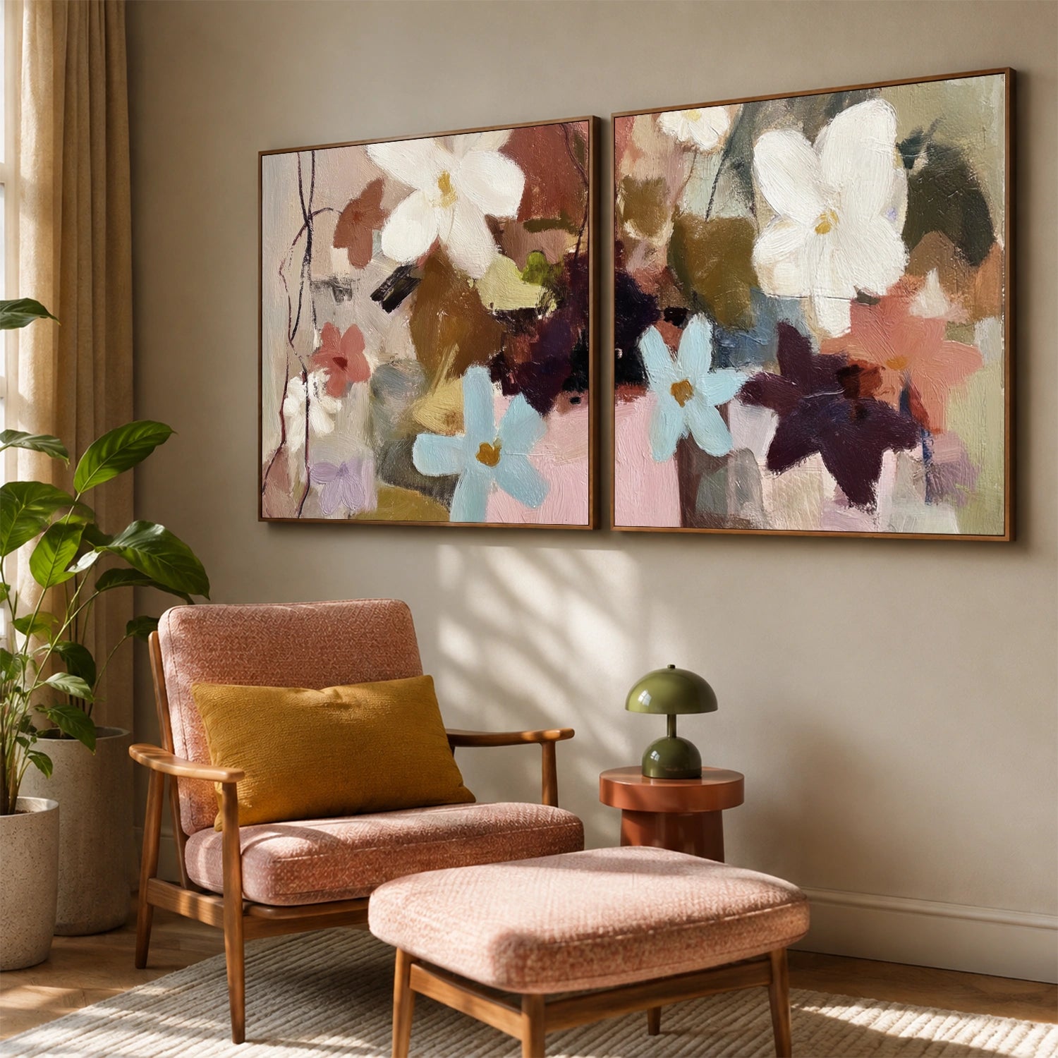 Flower Abstract Wall Art Set of 2 #FP206