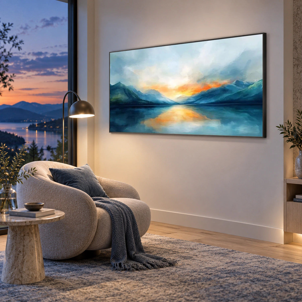 Ocean And Sky Abstract Wall Art #OS238