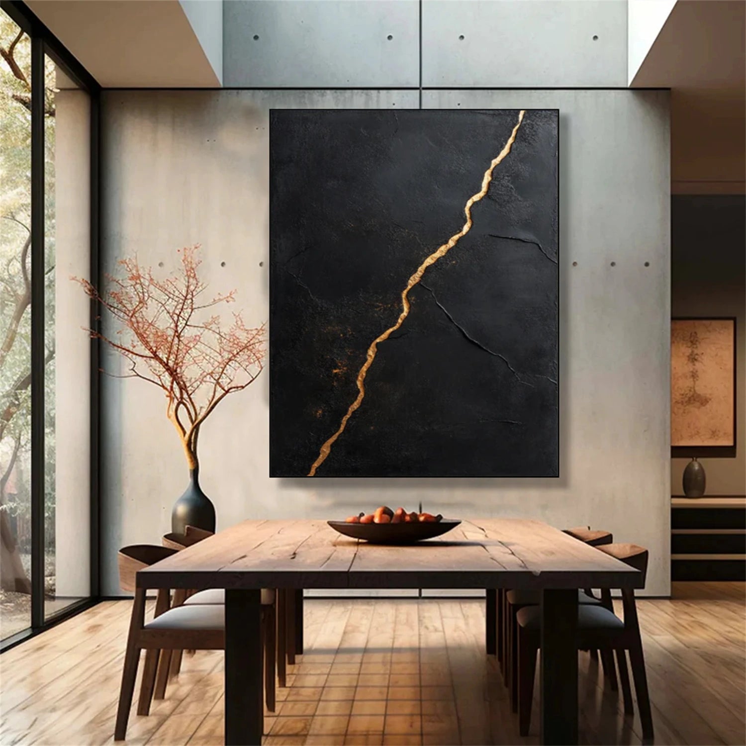 Black Minimalist Canvas Art #MT143