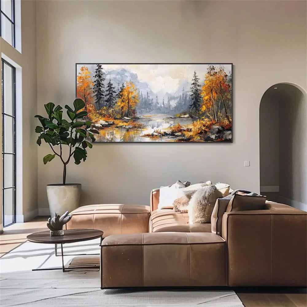 Colorful  Tree Textured Painting Canvas #TP018