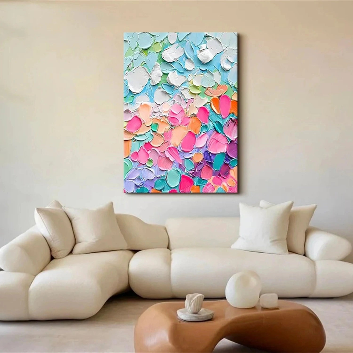 Colorful Abstract Textured Painting Canvas #AT075