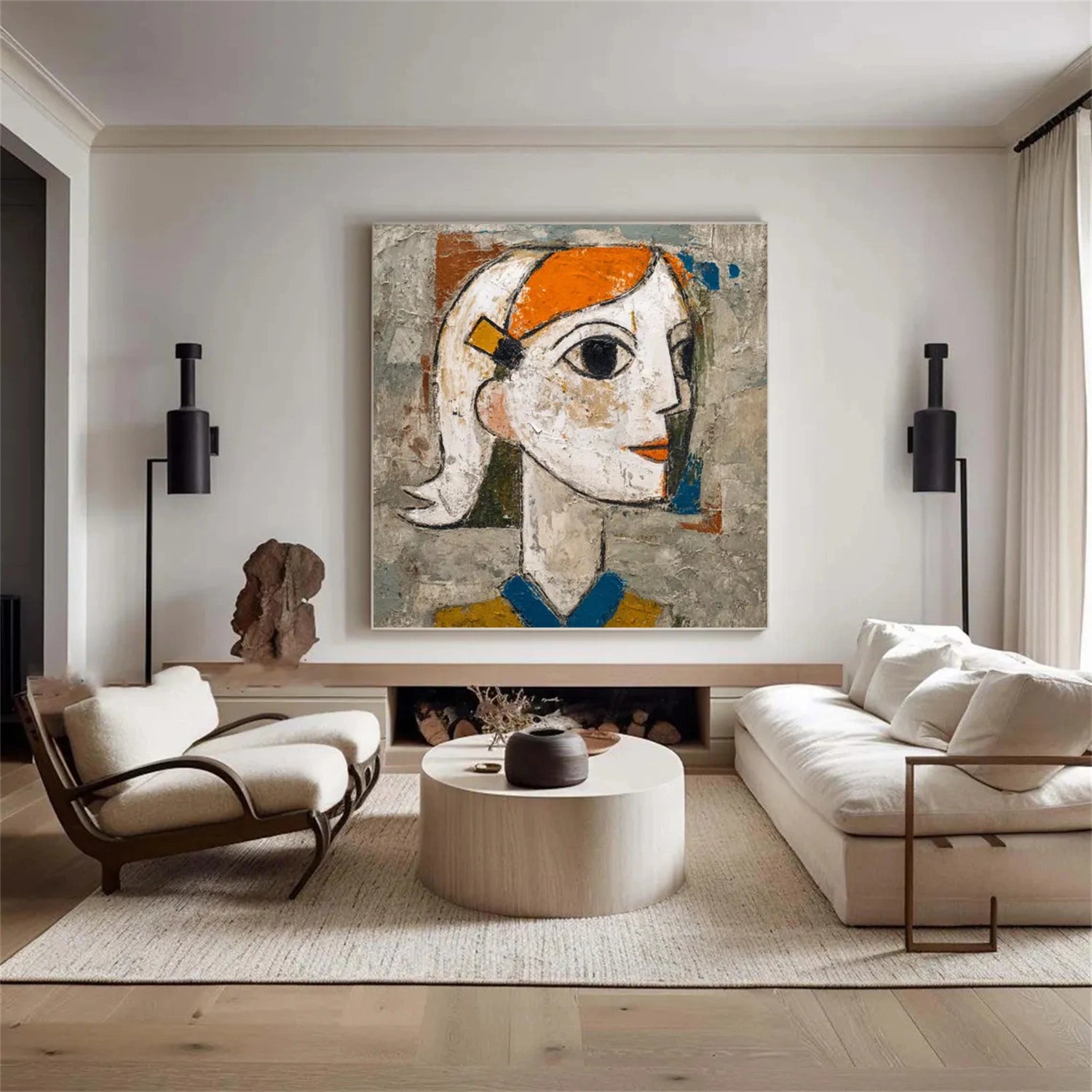 Abstract Portrait Canvas Art #AE050