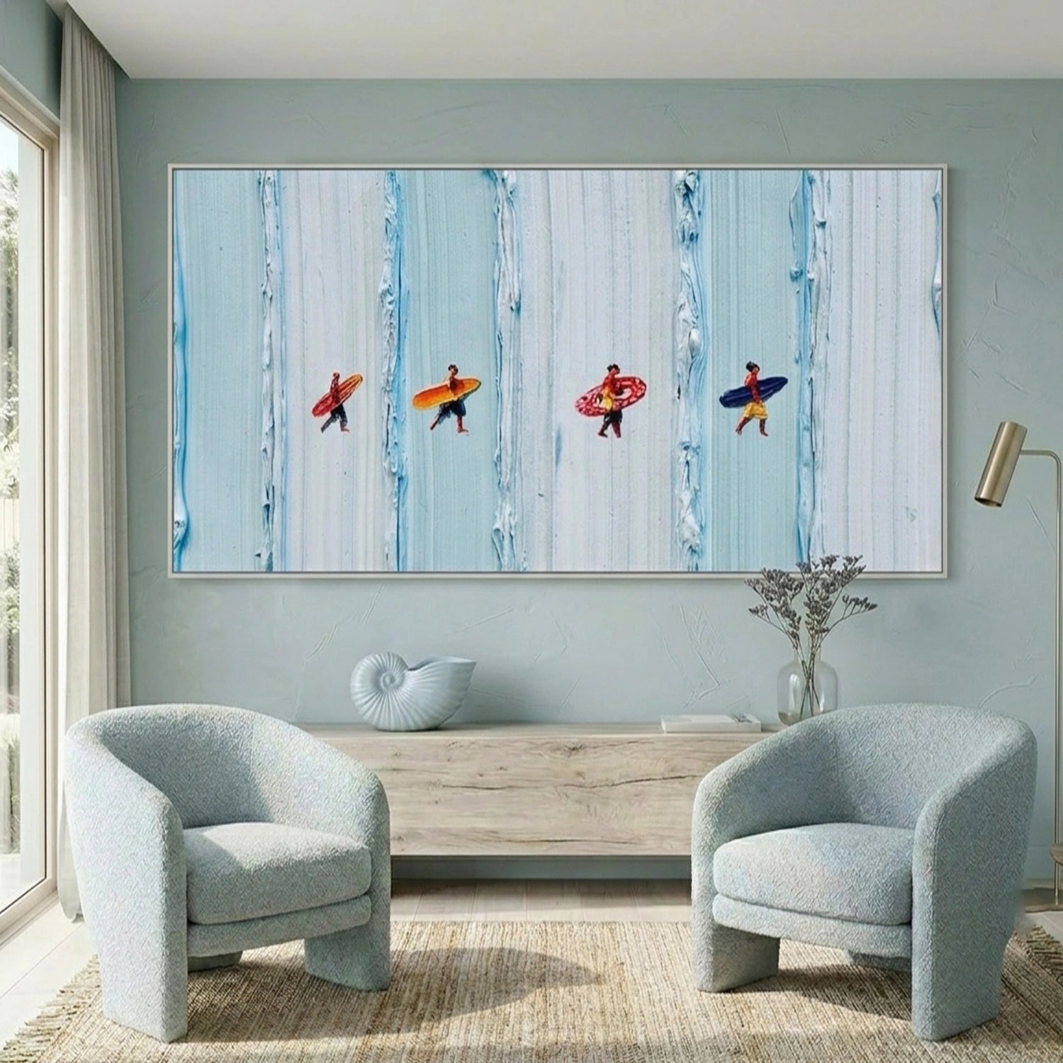 Surfing Sport Textured Wall Art #MS120