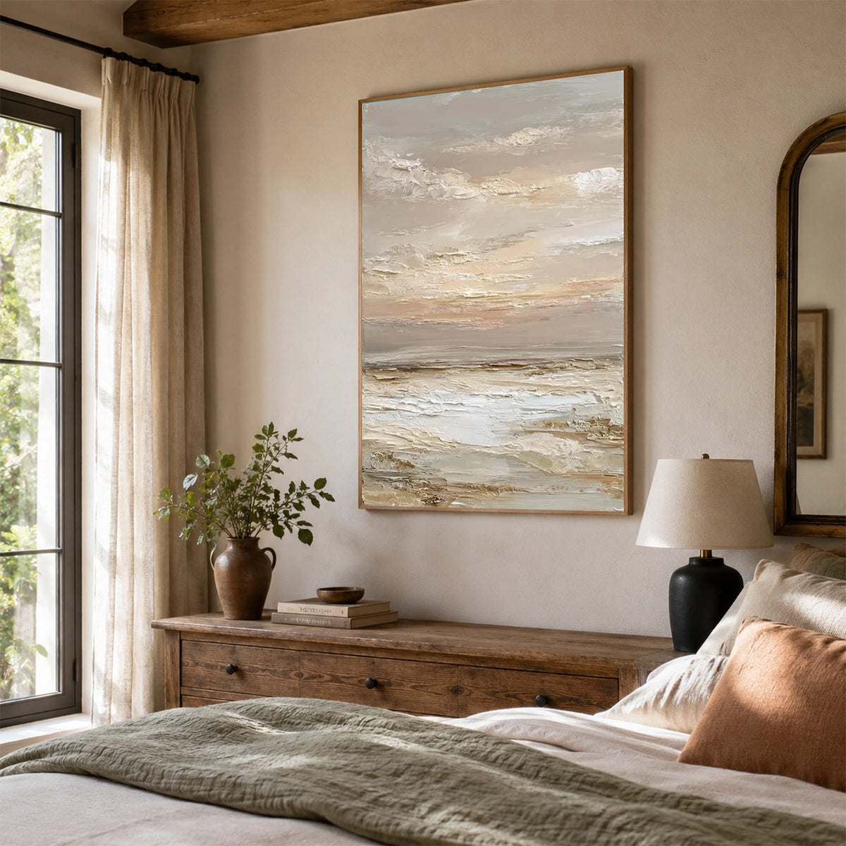 Ocean And Sky Abstract Textured Wall Art #OS236