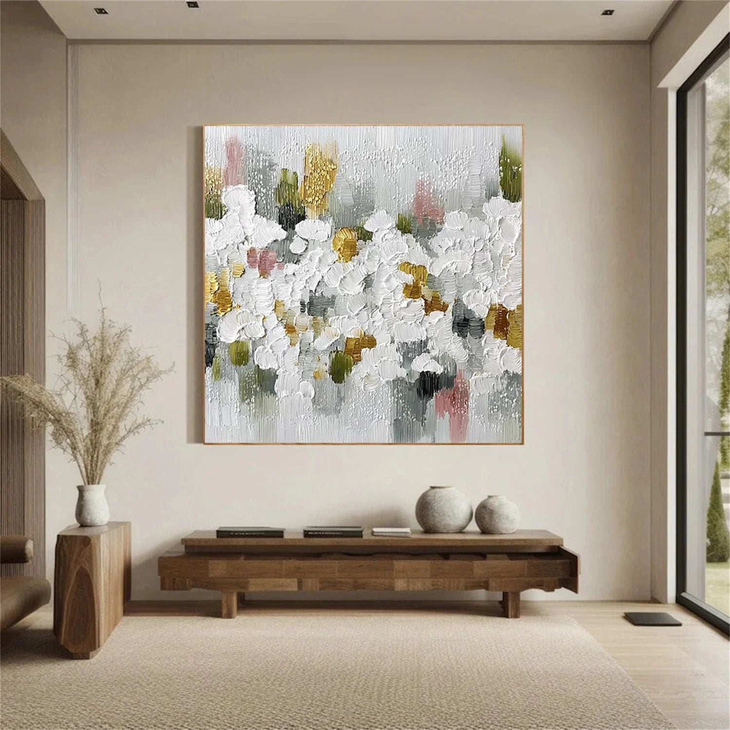 Flower Abstract Textured Wall Art #FP183