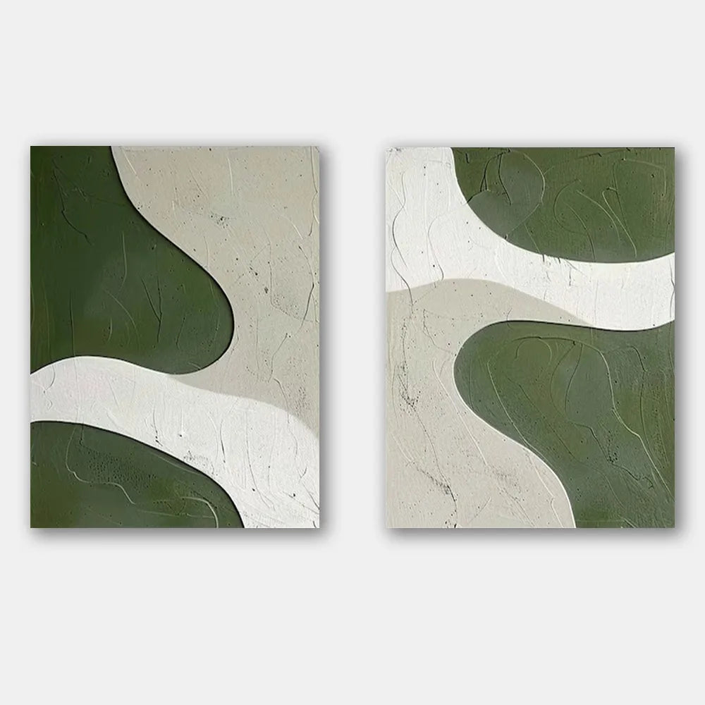 Minimalist Textured Painting Canvas Set of 2 #MT008