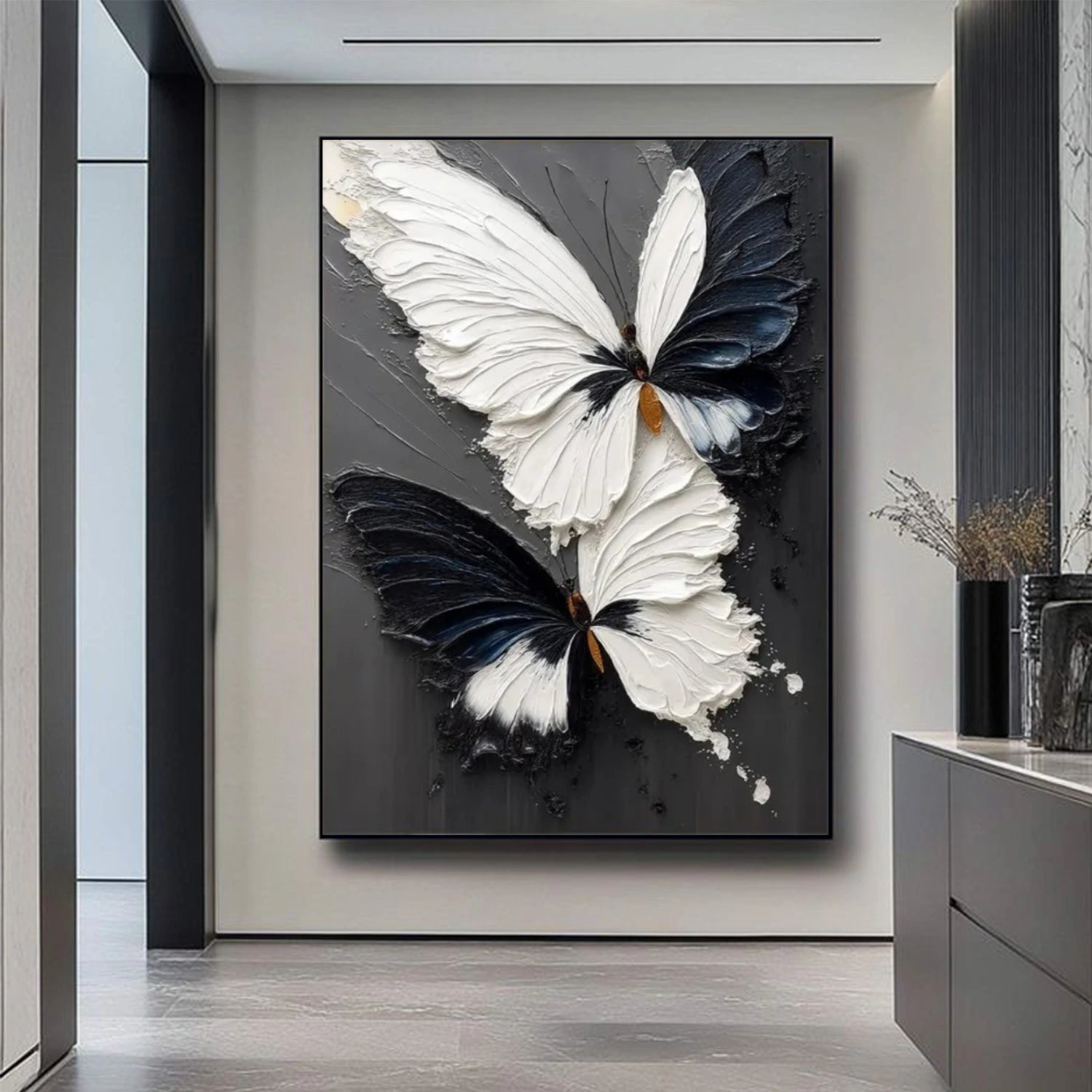 Abstract Animal Butterfly Textured Wall Art #AC116