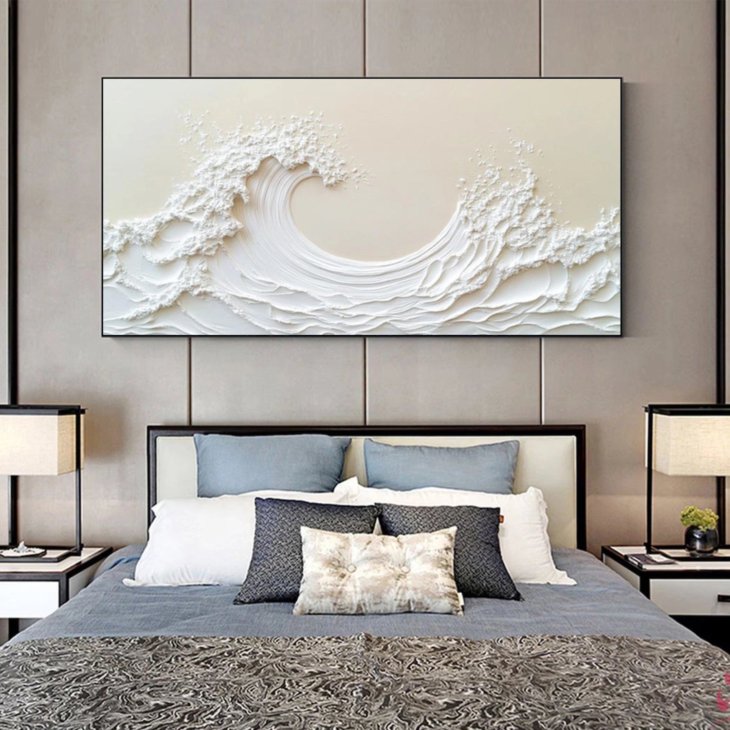 Ocean And Sky Minimalist Textured Wall Art #OS142