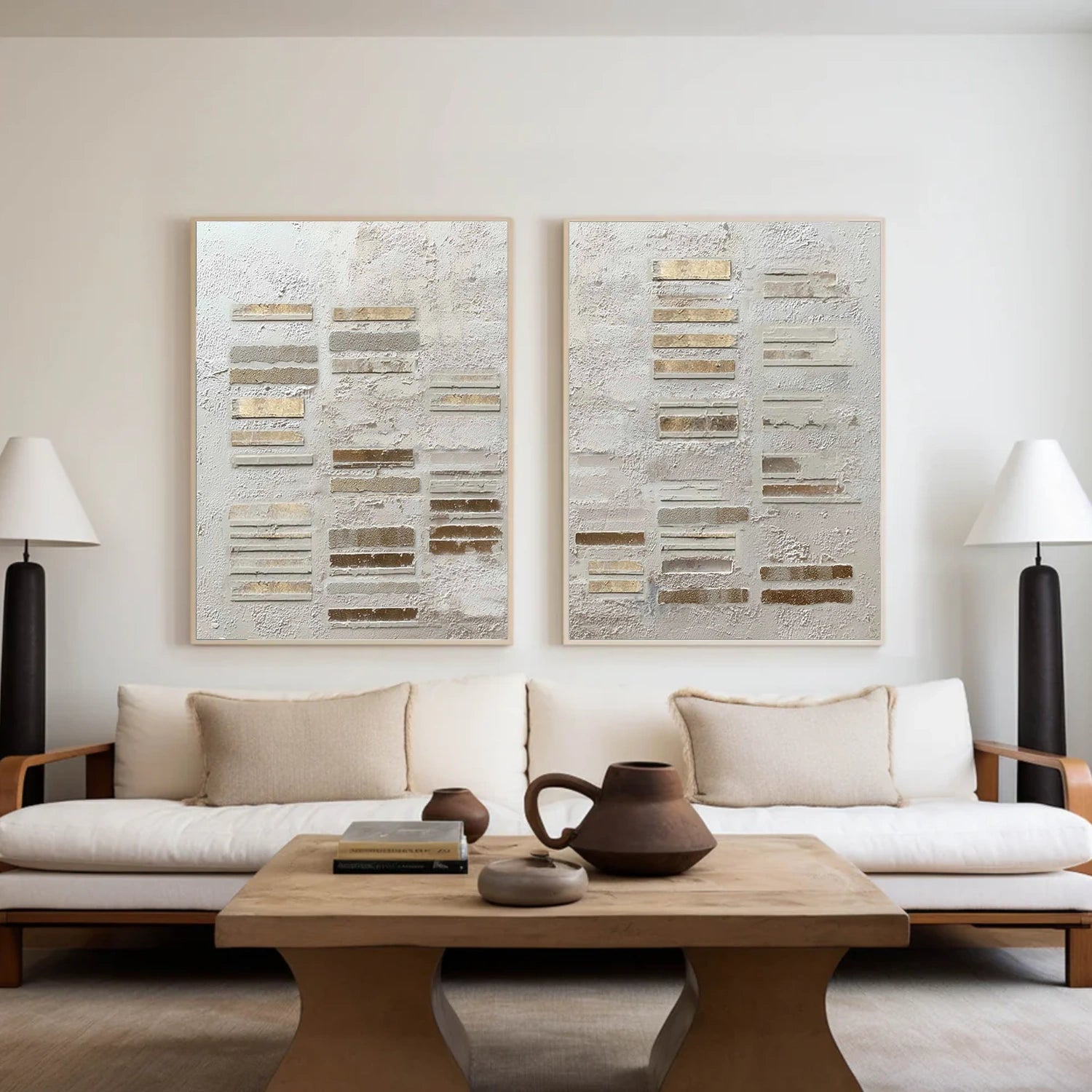 Wabi Sabi Textured Canvas Art Set of 2 #WS102