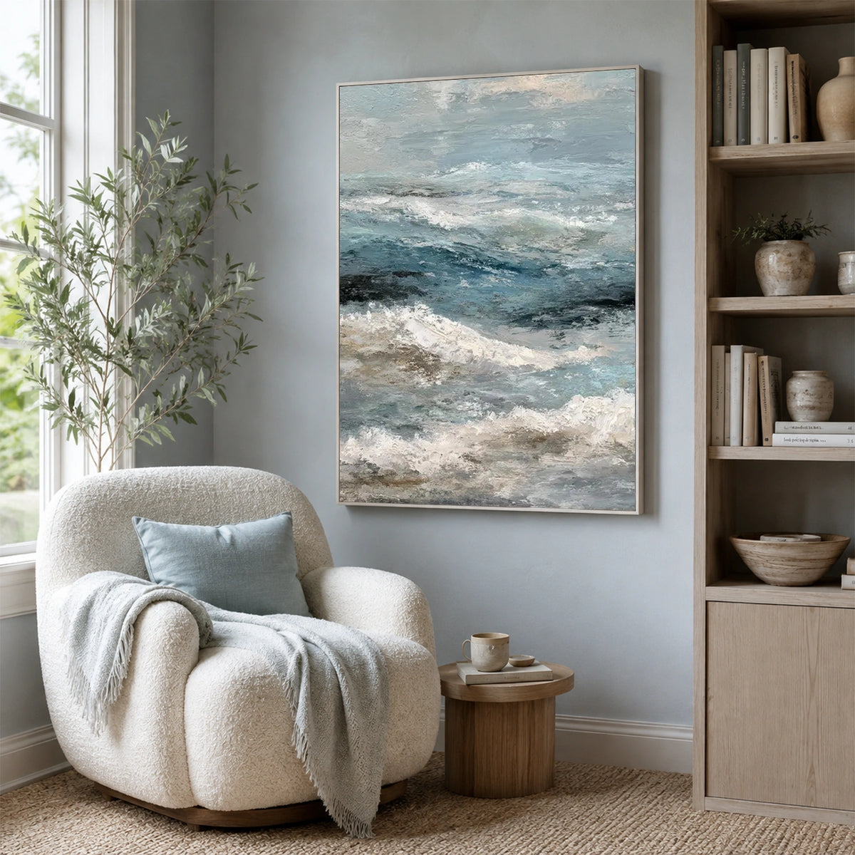 Ocean And Sky Abstract Textured Wall Art #OS219