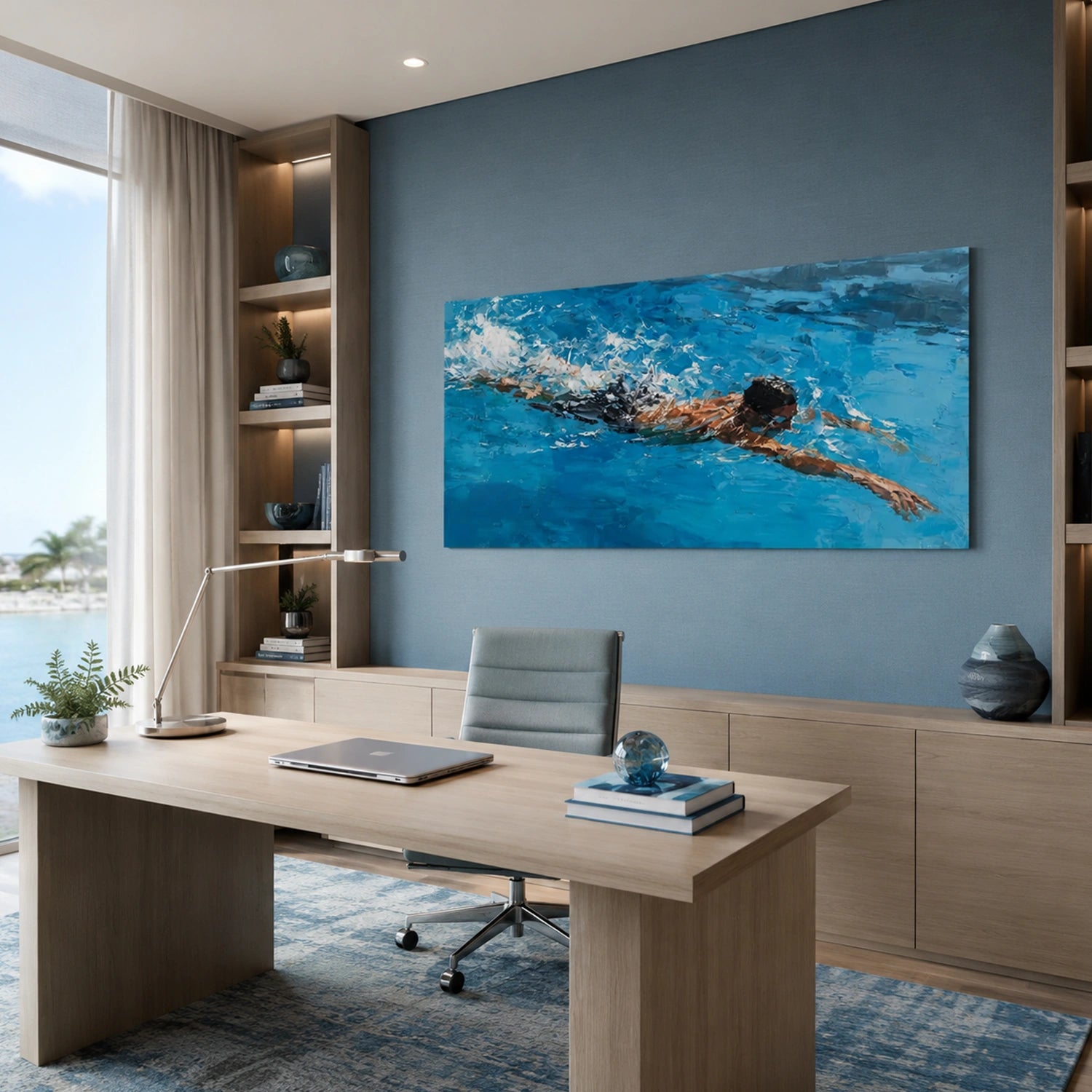 Swimming Sport Textured Wall Art #MS134
