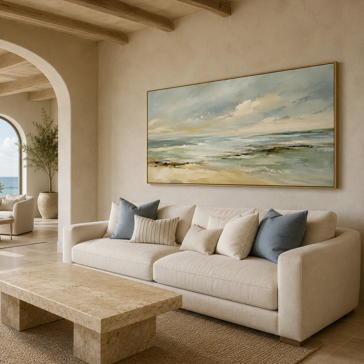 Ocean And Sky Abstract Textured Wall Art #OS201