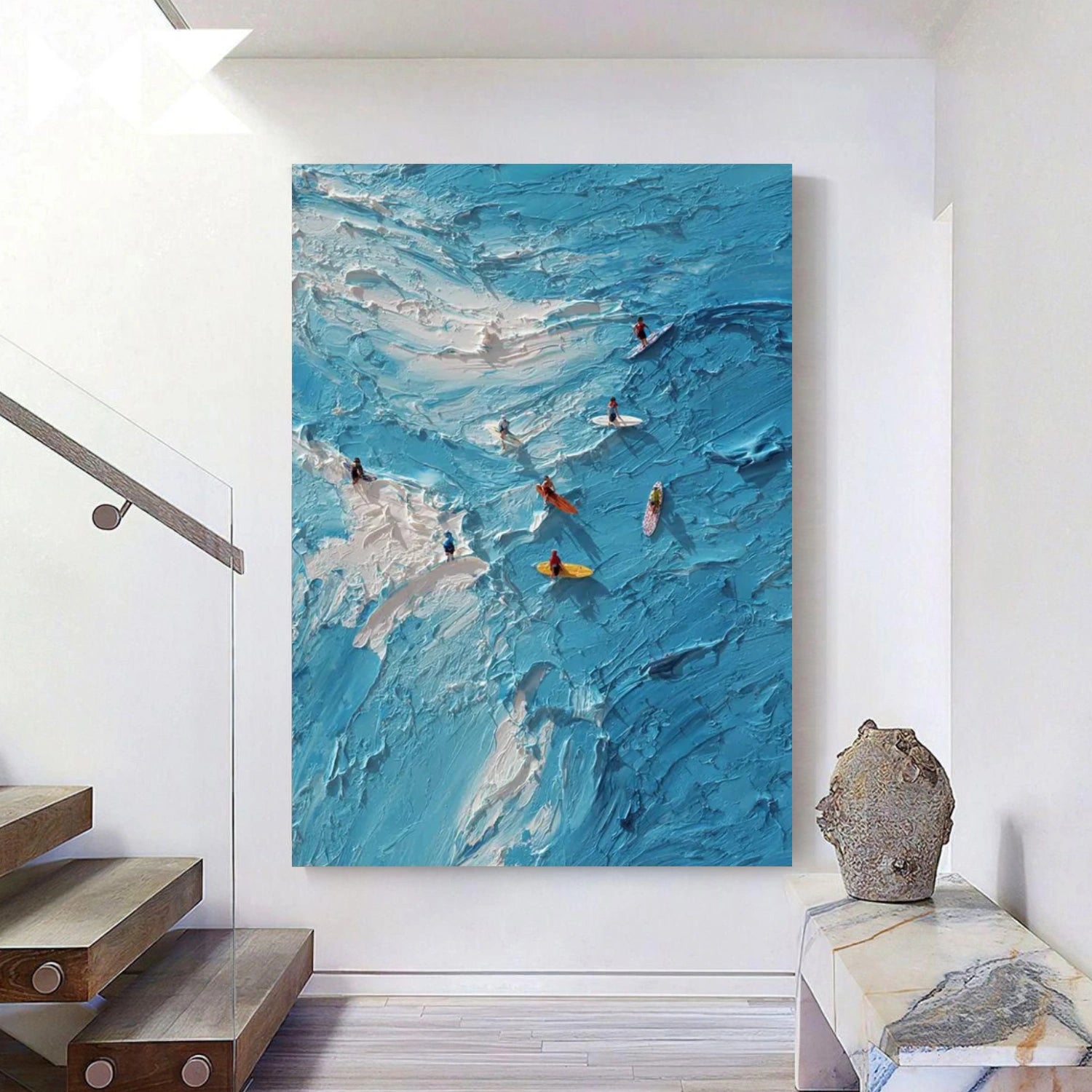 Surfing Sport Textured Wall Art #MS013
