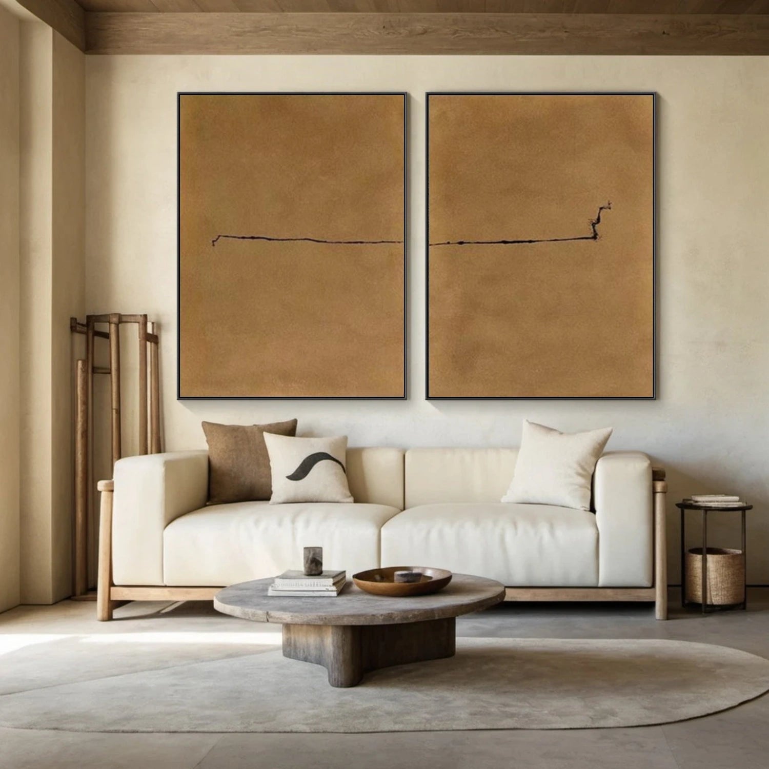 Brown Wabi Sabi Canvas Art Set of 2 #WS124
