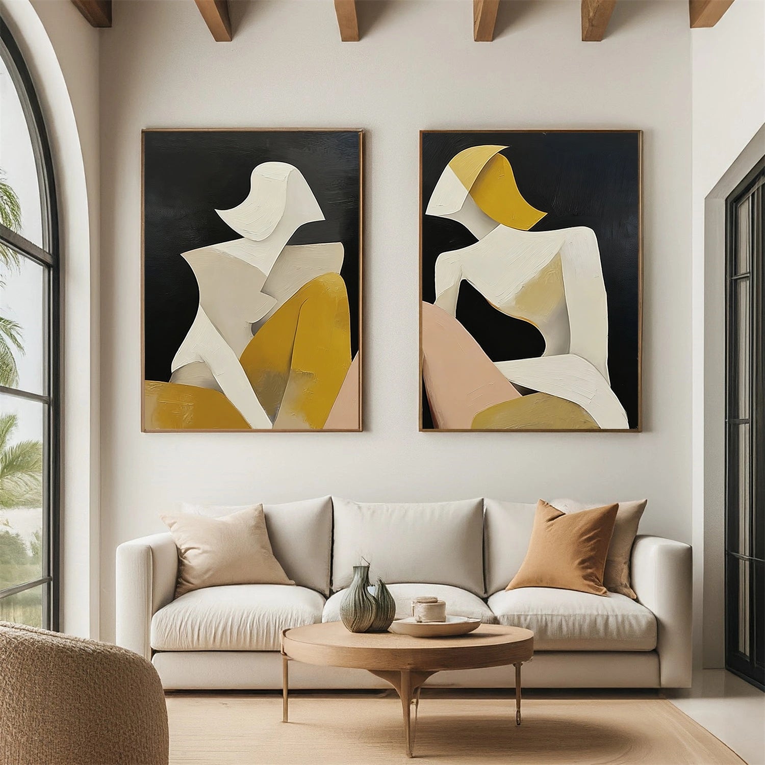 Abstract People Canvas Art Set of 2 #AE064