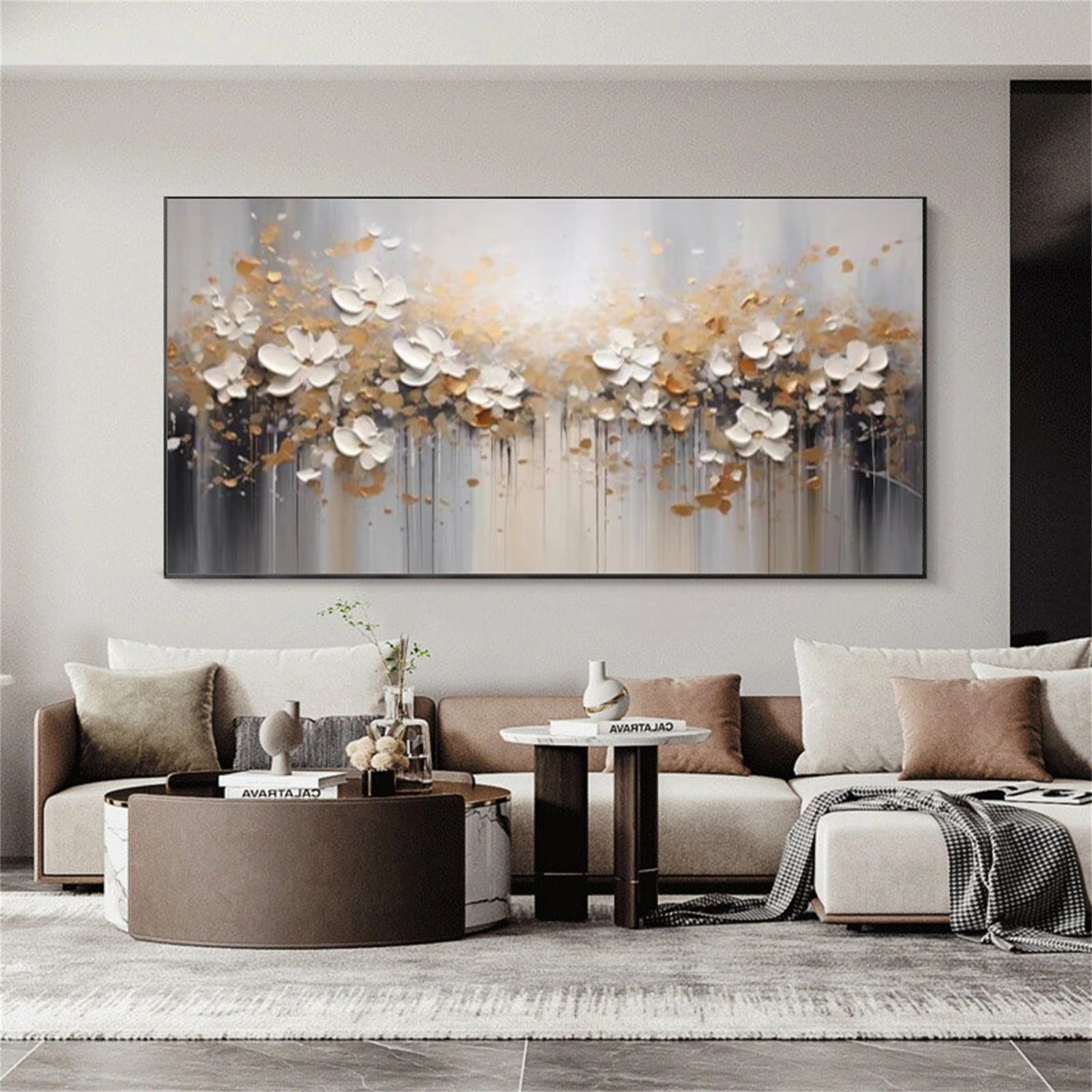 Flower Abstract Textured Wall Art #FP188