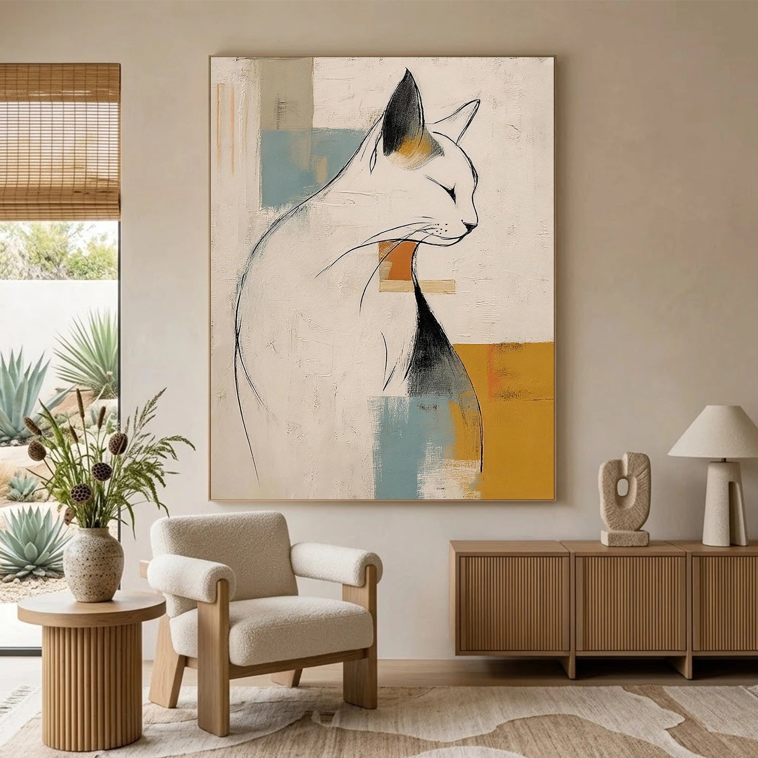 Abstract Animal Cat Wall Art #AC136