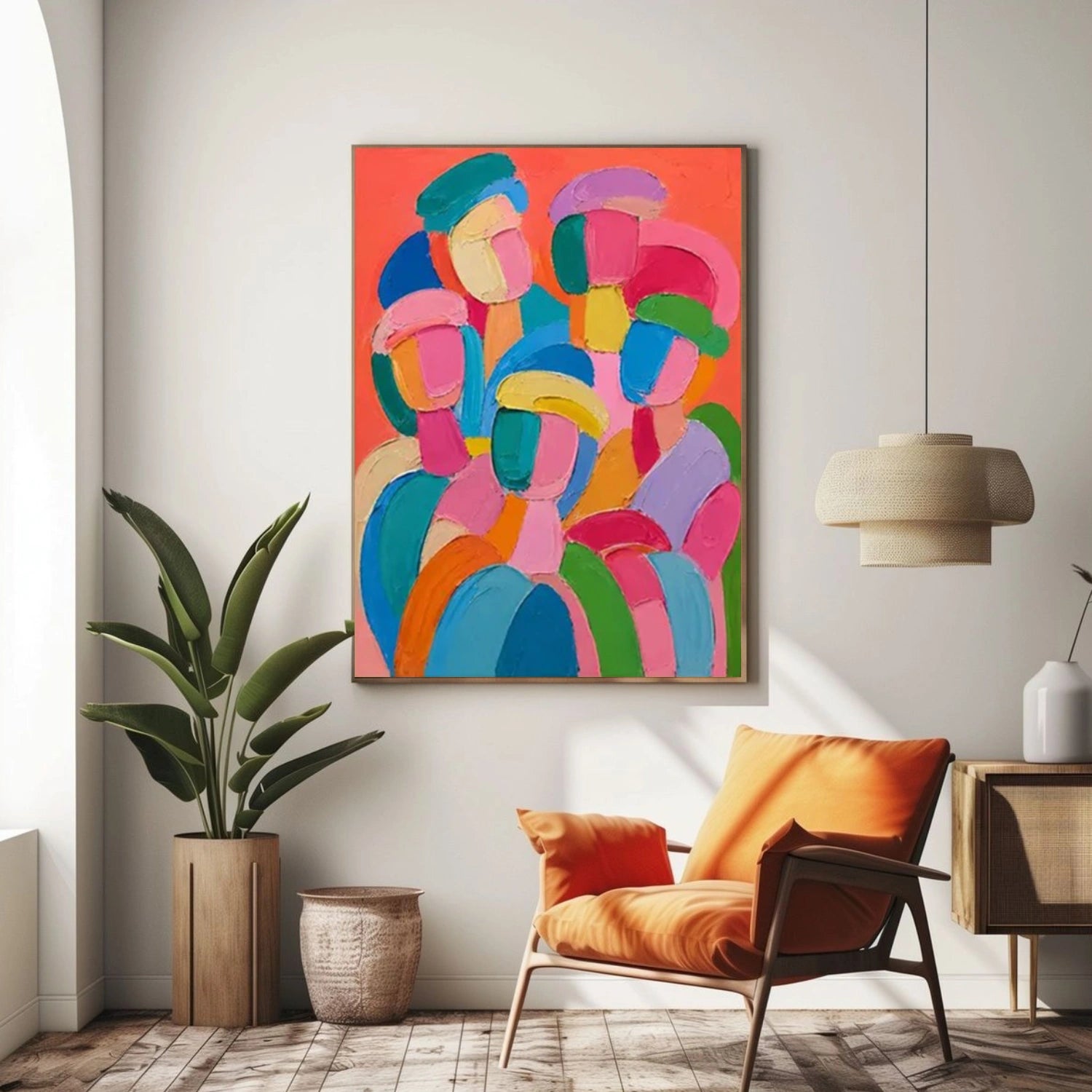 Abstract Portrait Textured Canvas Art #AE151