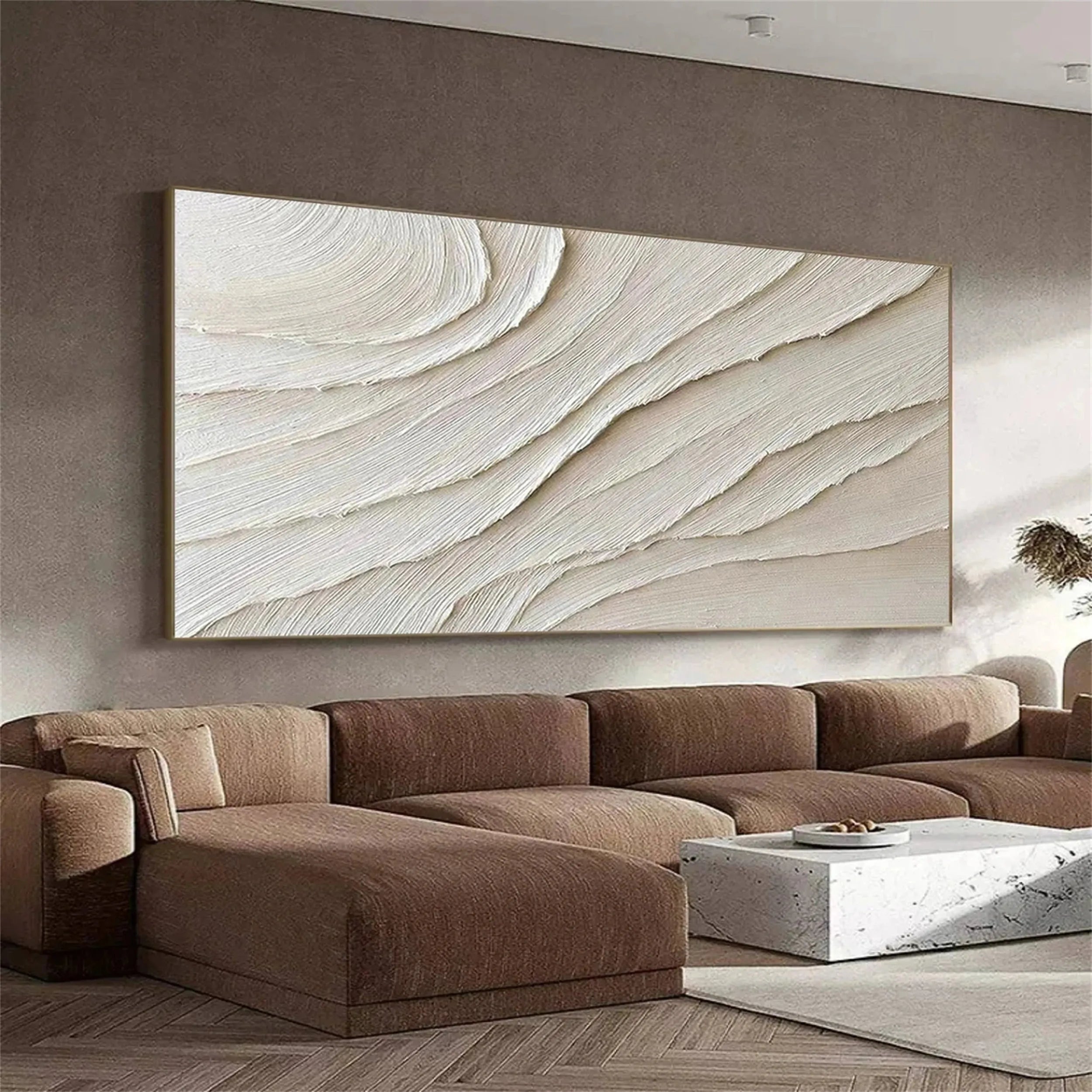 White Minimalist Textured Canvas #MT057