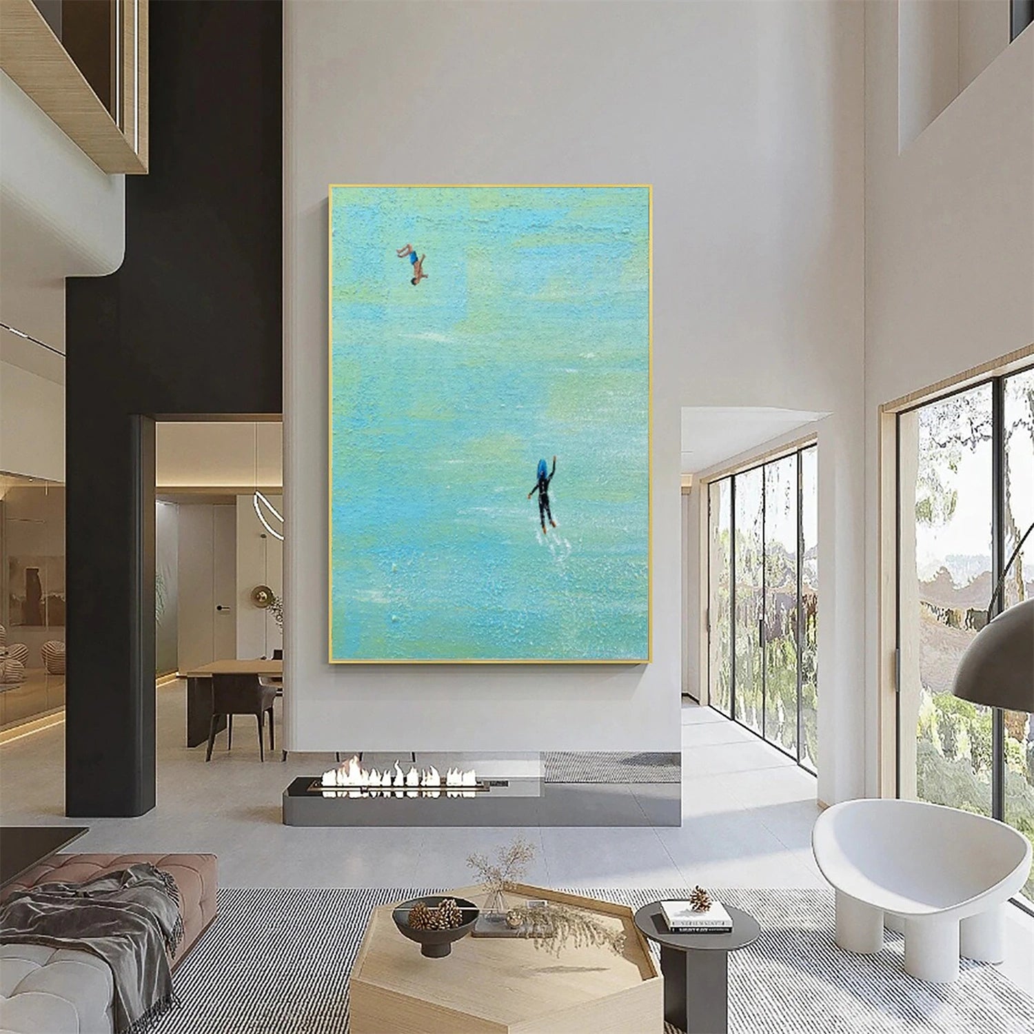 Swimming Sport Textured Wall Art #MS093