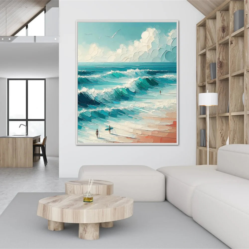 Surfing Sport Textured Wall Art #MS035