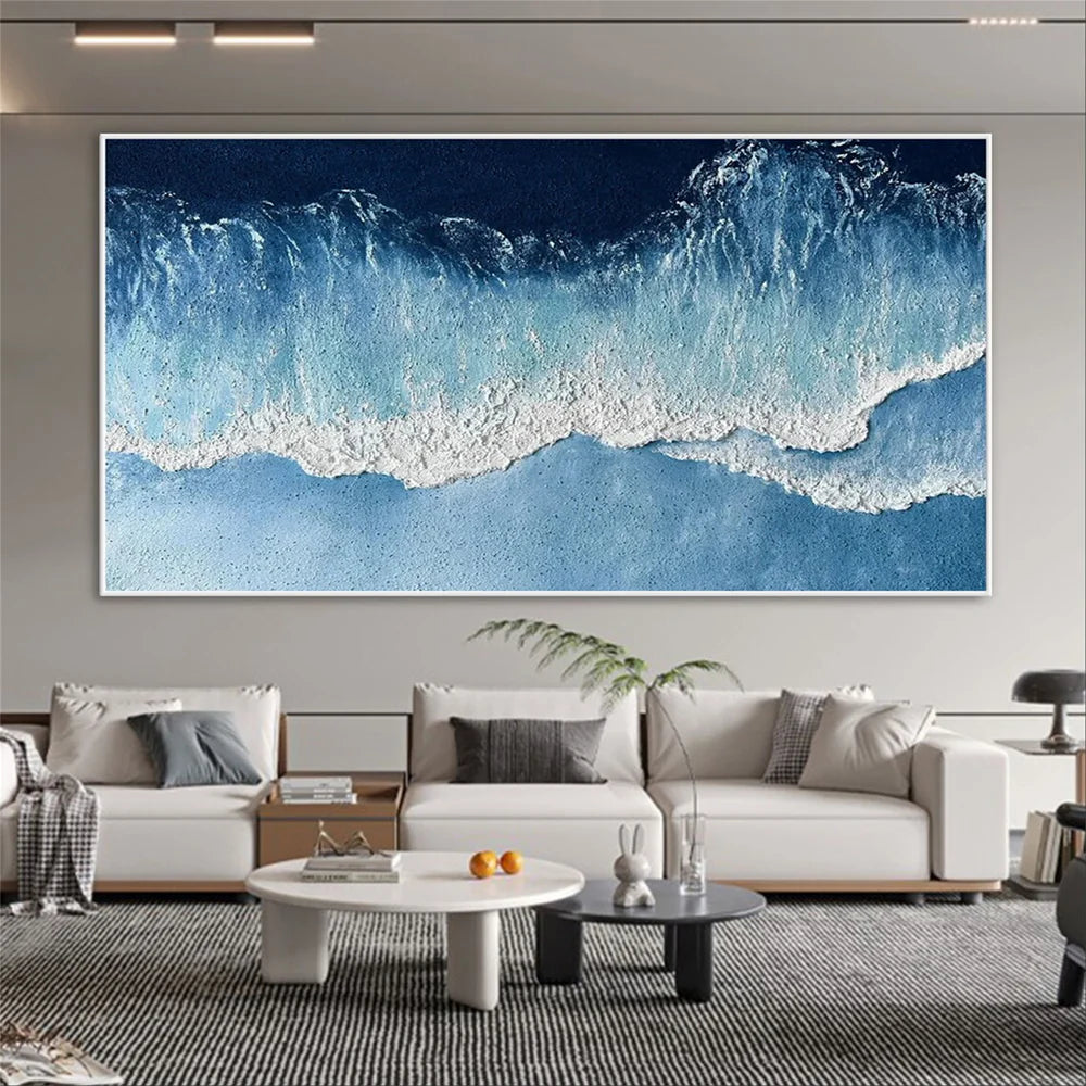 Ocean And Sky Textured Painting Canvas #OS014