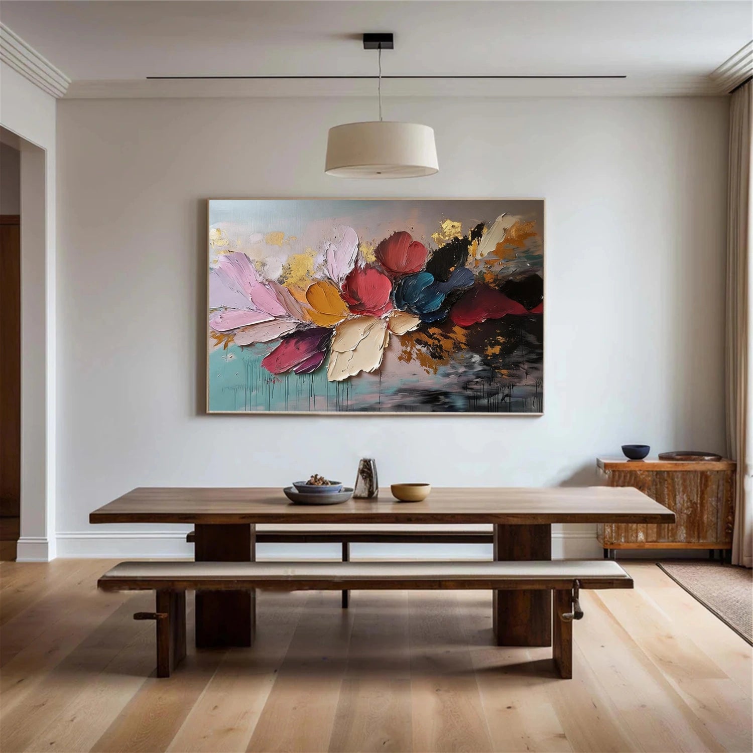 Flower Abstract Textured Wall Art #FP191