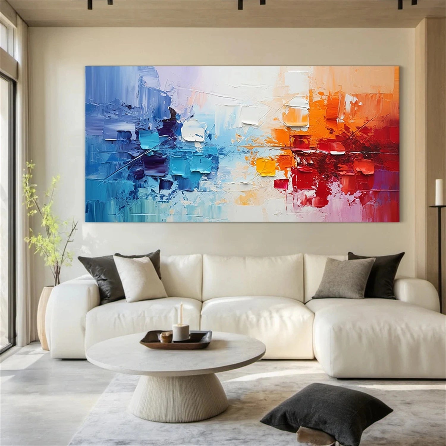 Colorful Abstract Textured Painting Canvas #AT084