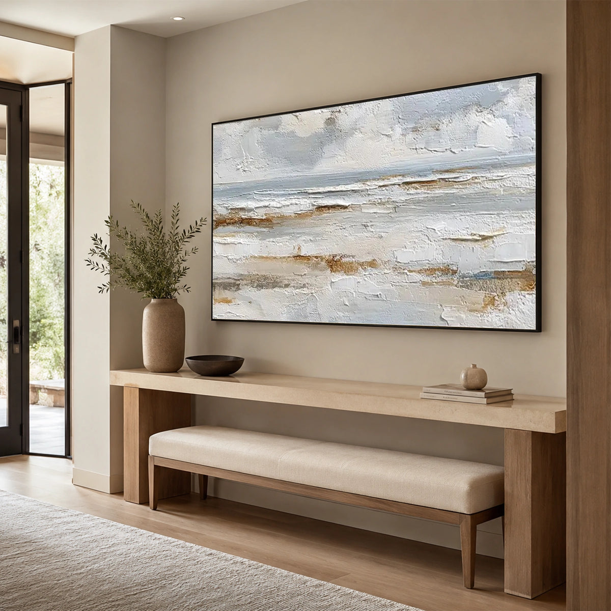 Ocean And Sky Abstract Textured Wall Art #OS225