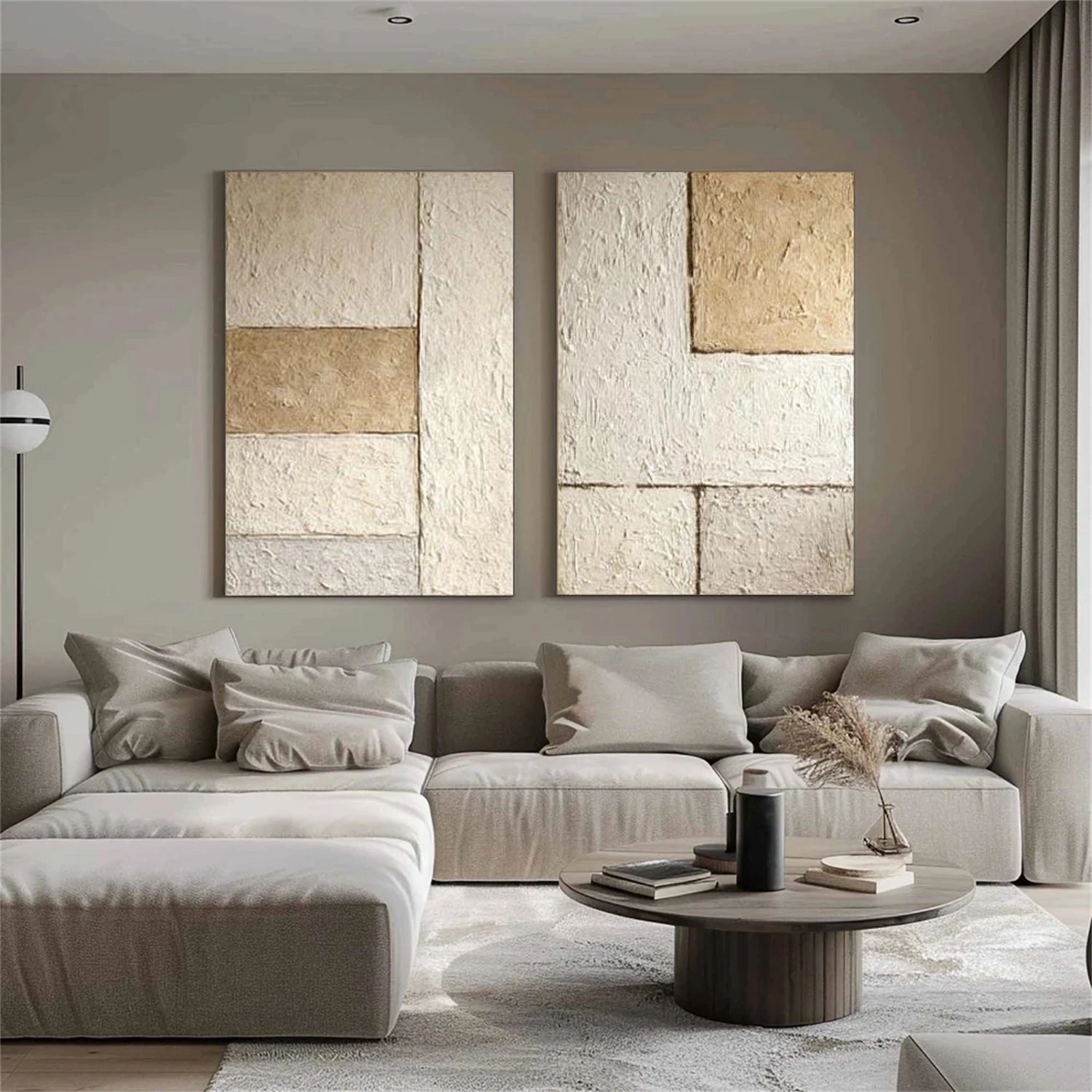 Wabi Sabi Textured Canvas Art Set of 2 #WS134