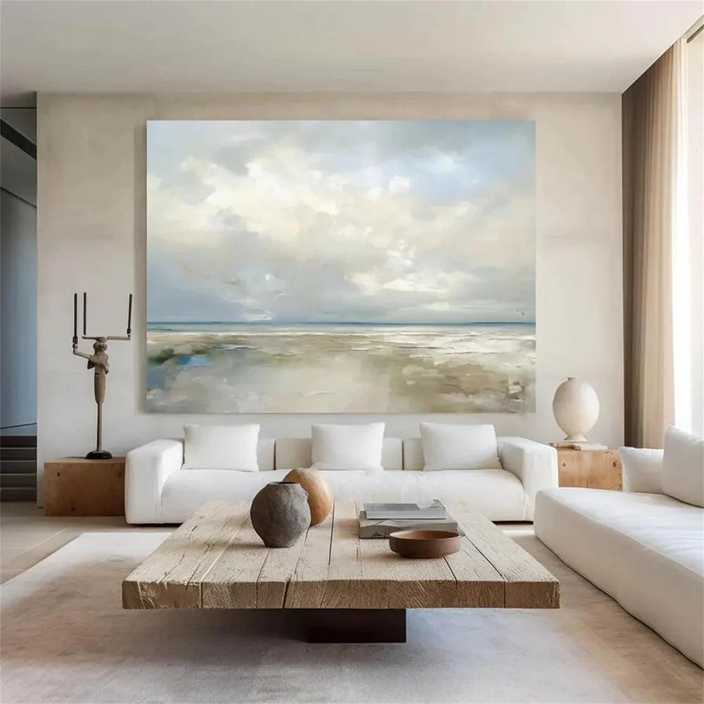 Colorful Ocean And Sky Textured Painting Canvas #OS008