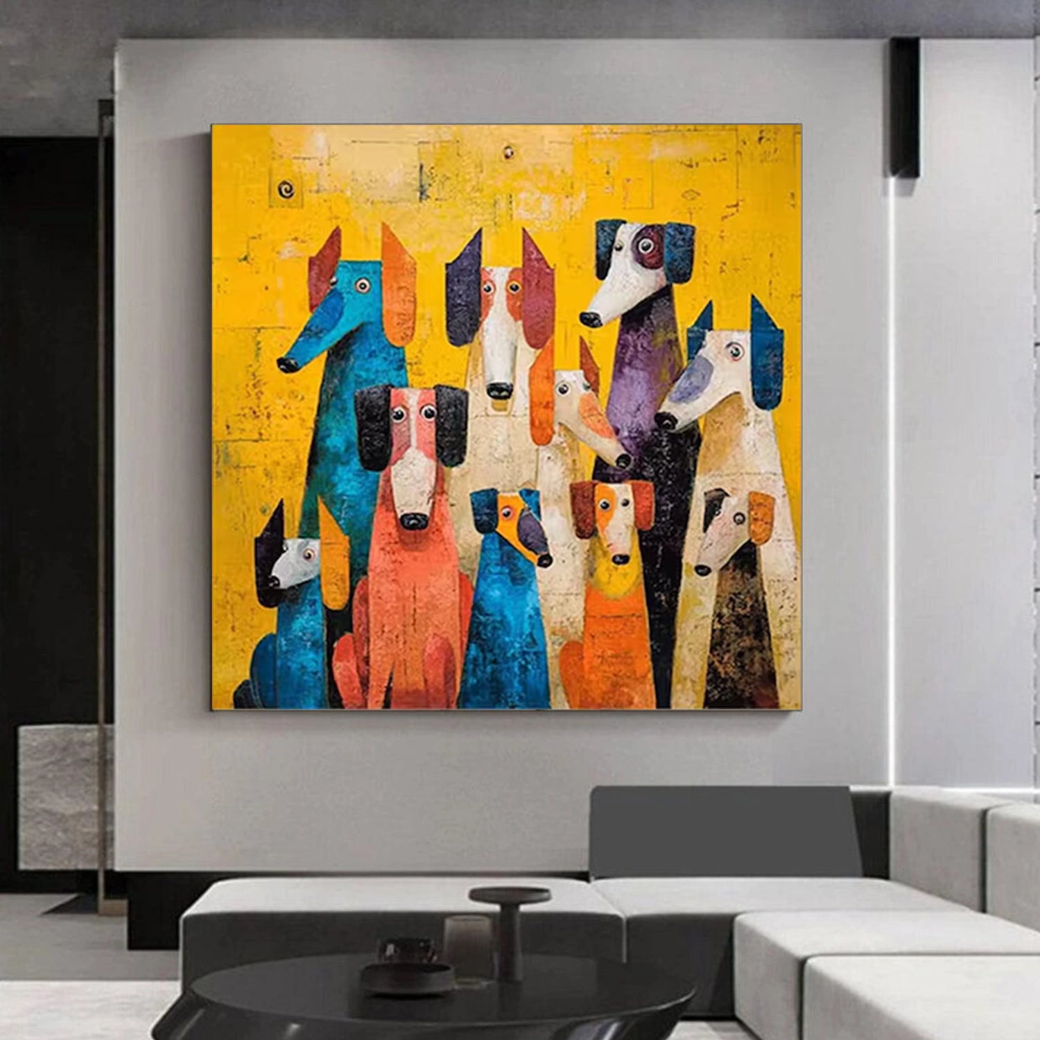 Abstract Animal Dog Wall Art #AC075