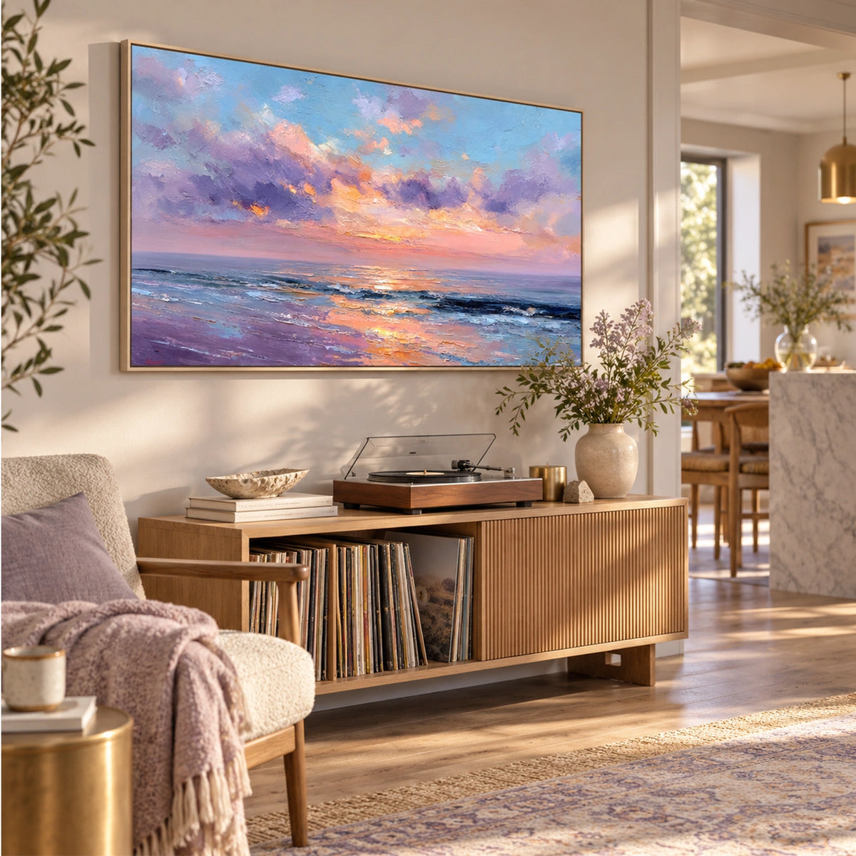 Ocean And Sky Abstract Textured Wall Art #OS243