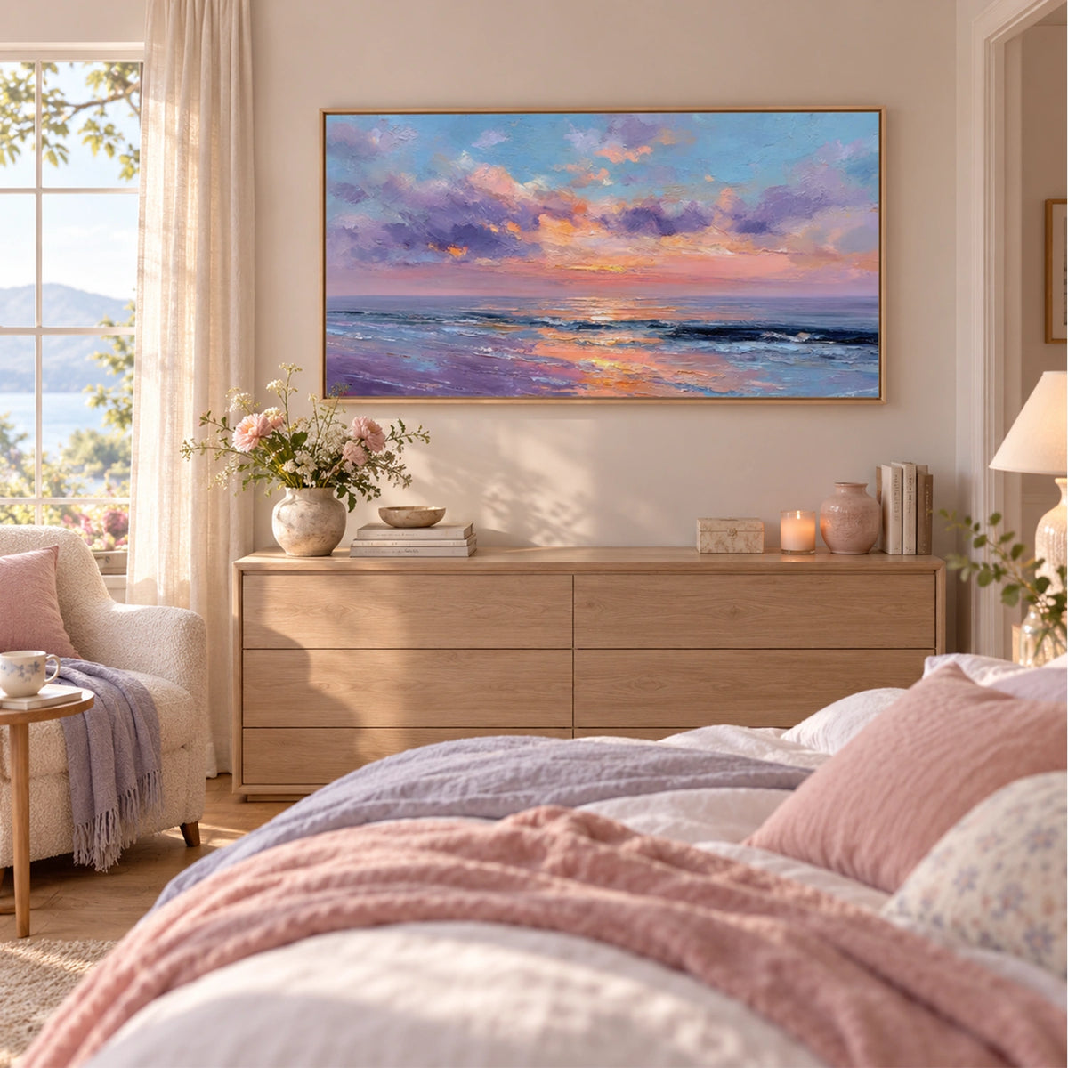 Ocean And Sky Abstract Textured Wall Art #OS243